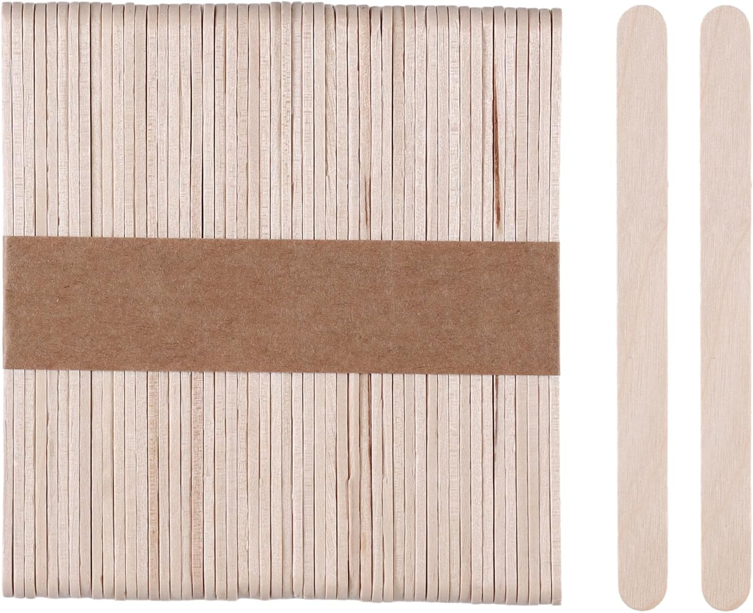 100Pcs 4.5 Inch Wooden Craft Sticks, Hair Removal Wax Sticks for Eyebrow and Body, Wax Wiping Tools Wood Makeup Spatula,Natural Wood Popsicle Ice Cream Sticks,Art Projects DIY Wood Crafts image number 4
