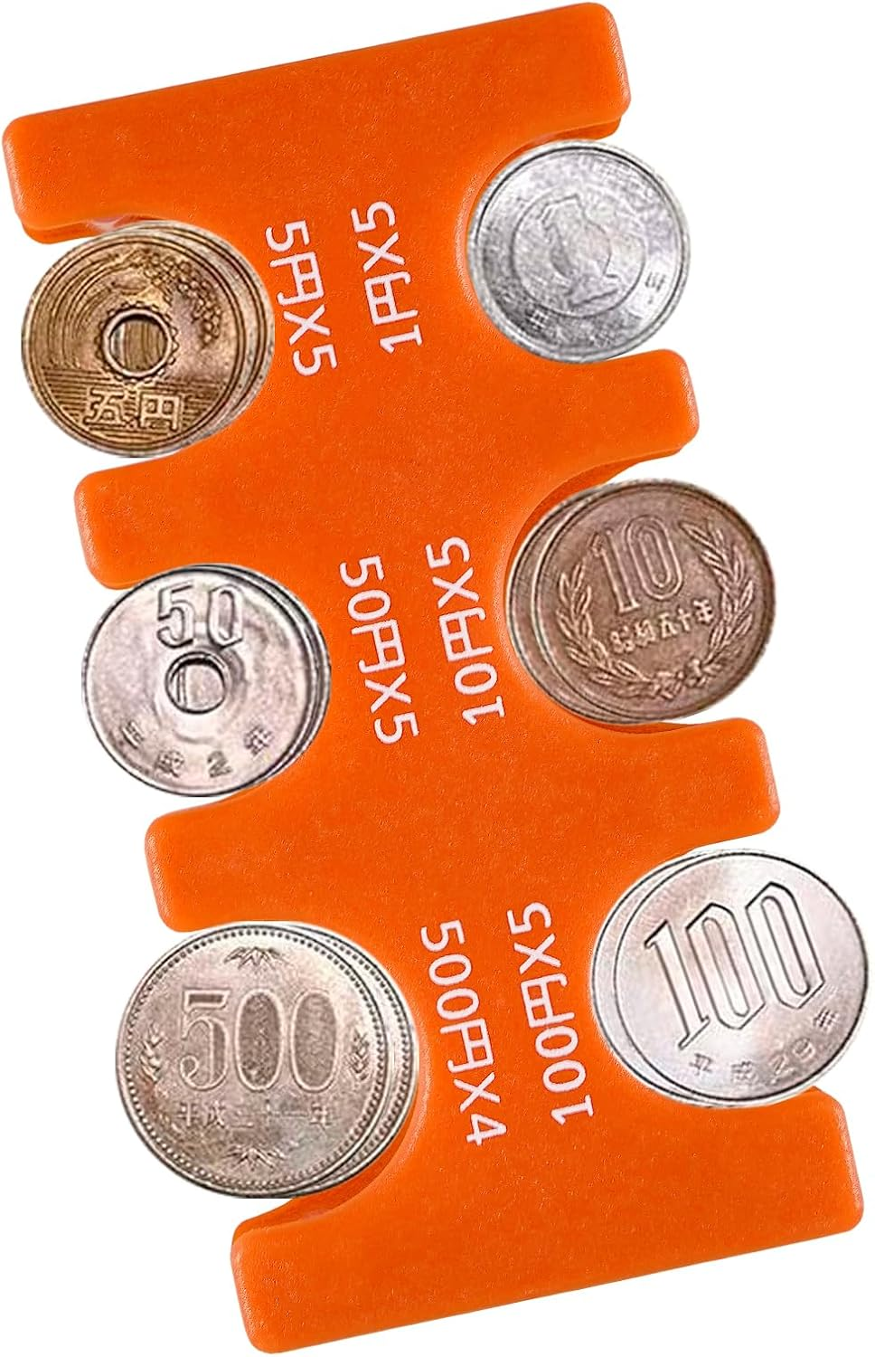 Japanese Yen Coin Holder Hard Case Organizer and Storage for Coins Rectangle JPY Coin Organiser and Dispenser, Plastic Coin Sorter Wallet image number 4