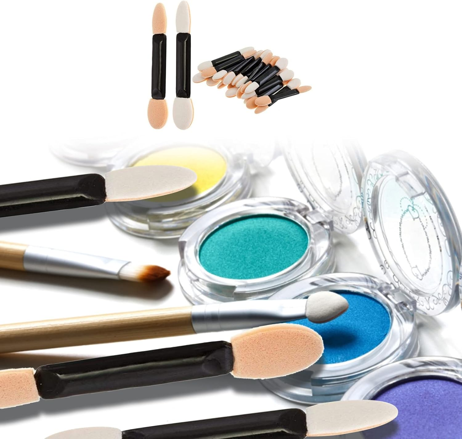 30Pcs Dual Sided Oval Sponge Eyeshadow Applicator - Disposable Brush for Eye Makeup, Eyeliner, Arts Crafts, DIY Nail Art - Beauty Tool image number 1