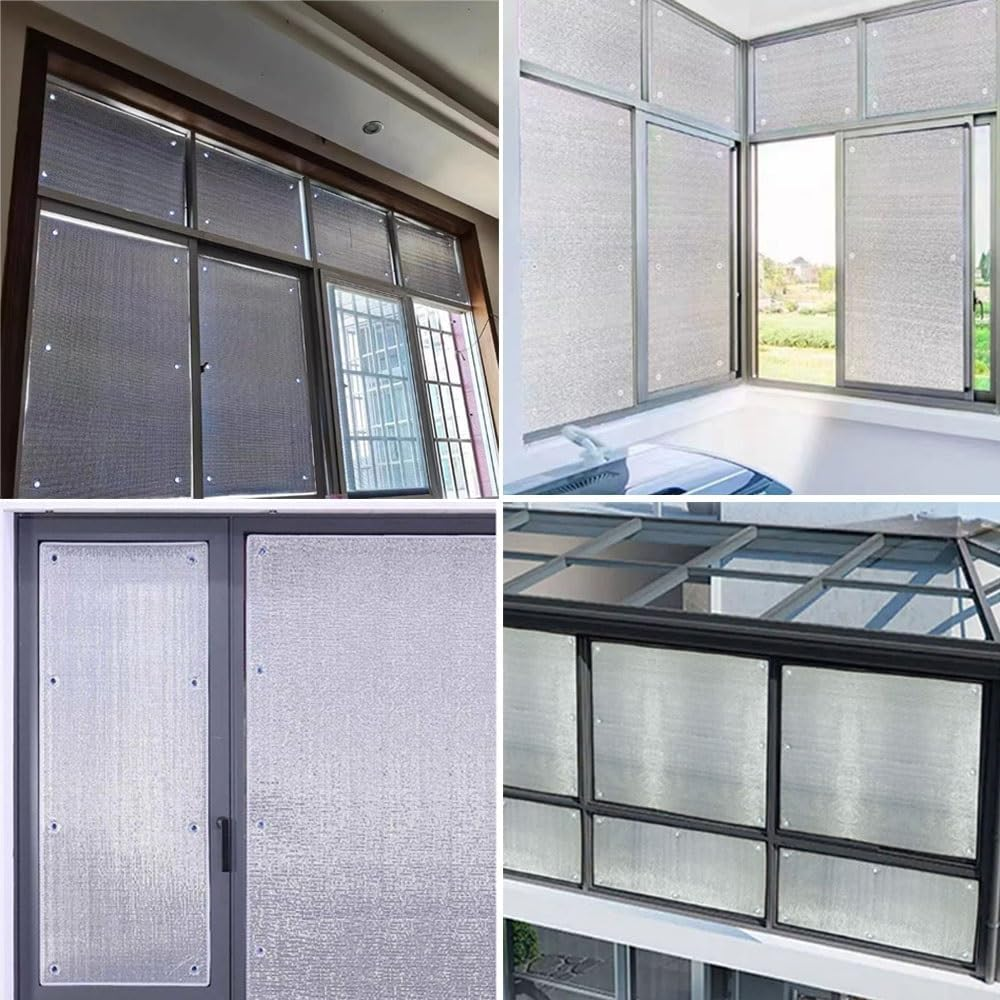 Thermal Insulation Reflective Film, with Suction Cup, Window Heat Reflector, for Home Office Garage Sunroom, Can Be Customized(Gray,140X100Cm/55.1X39.4In) image number 3