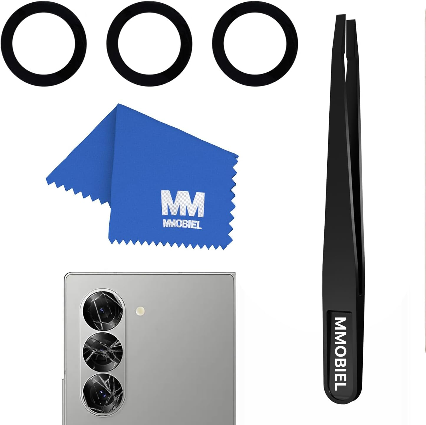 MMOBIEL Back Rear Camera Glass Lens Replacement Compatible with Samsung Galaxy Z Flip6 - Pre-Installed Adhesive, Tweezer and Cloth image number 3