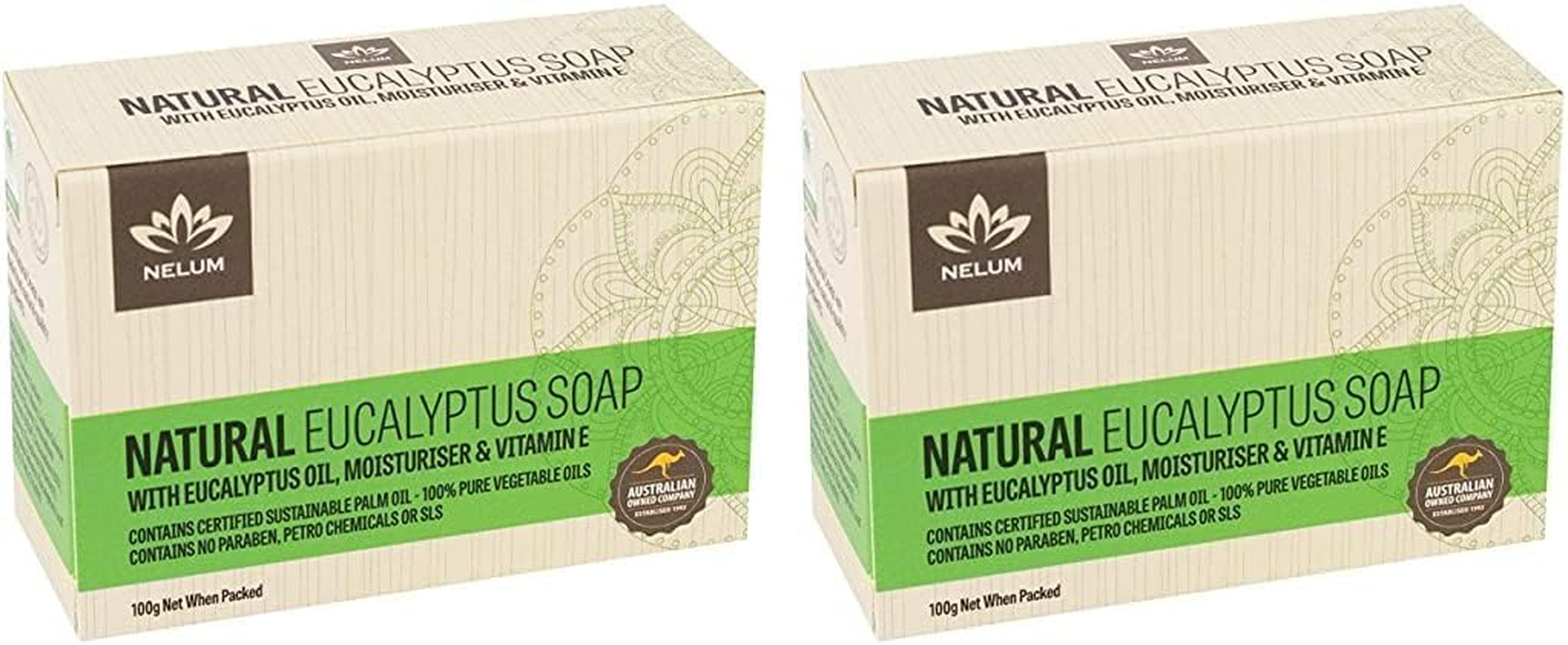 Eucalyptus Natural Soap Bar 100G (Pack of 2)