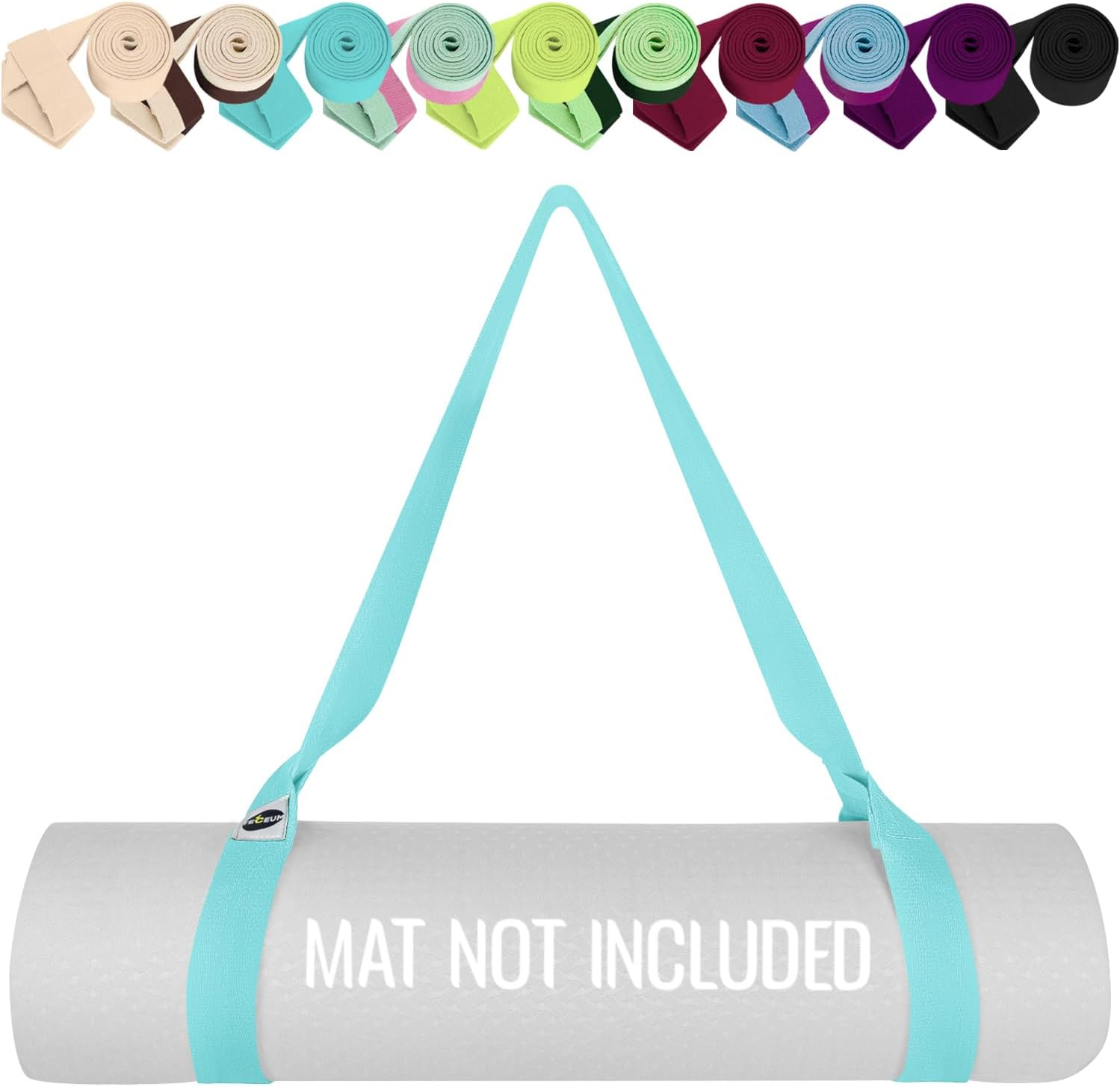 TECEUM [New 2023] Yoga Mat Strap &ndash; 15+ Colors &ndash; Adjustable Mat Holder Sling for All Mats [Mat Not Included]