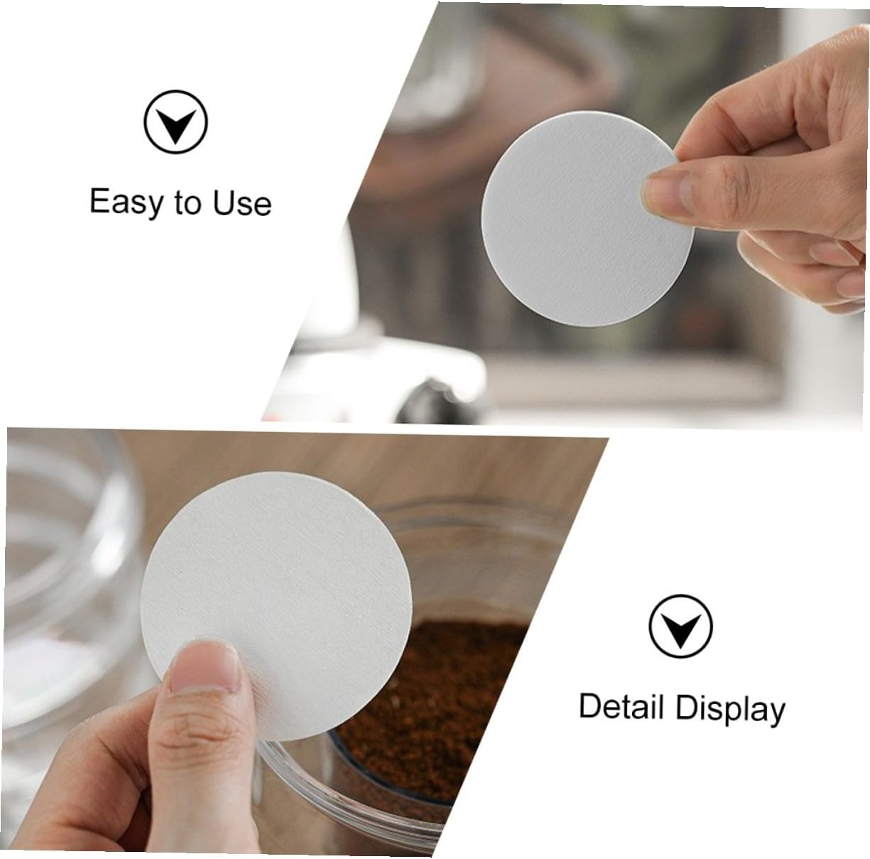ABOOFAN 400Pcs White Coffee Filter Pads for Espresso Drip Brewing Portable Paper Filters for Coffee Makers and Tea Use Single-Use Space-Saving Stackable Design image number 2