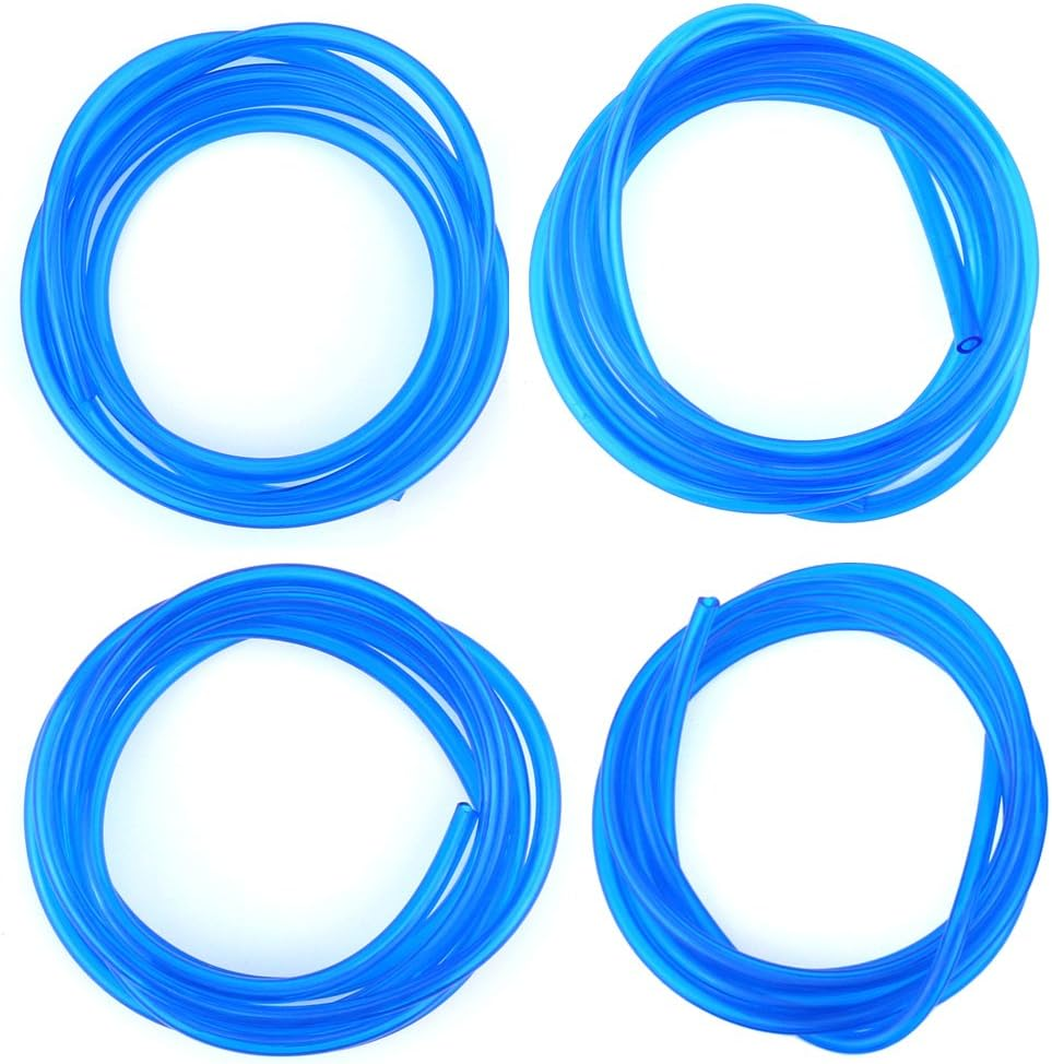 Hilitchi 20-Feet Petrol Fuel Line Hose Lubricant of 4 Sizes Tubing for Weedeater Chainsaw Common 2 Cycle Small Engines (Light Blue)