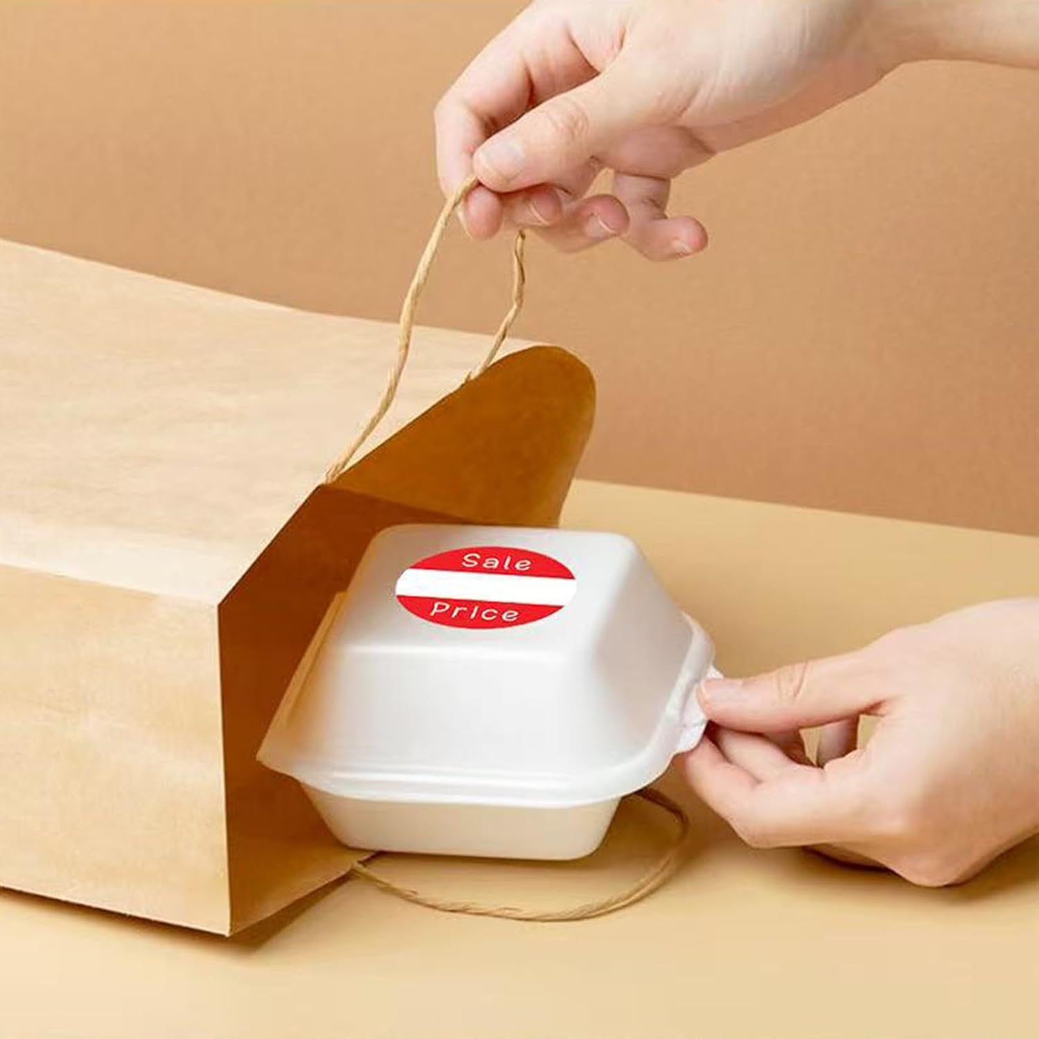 1000 PCS Sale Price Labels,Self-Adhesive Label Sale Stickers,2.5Cm round Red Adhesive Discount Stickers Price Retail Stickers for Retail Store image number 1