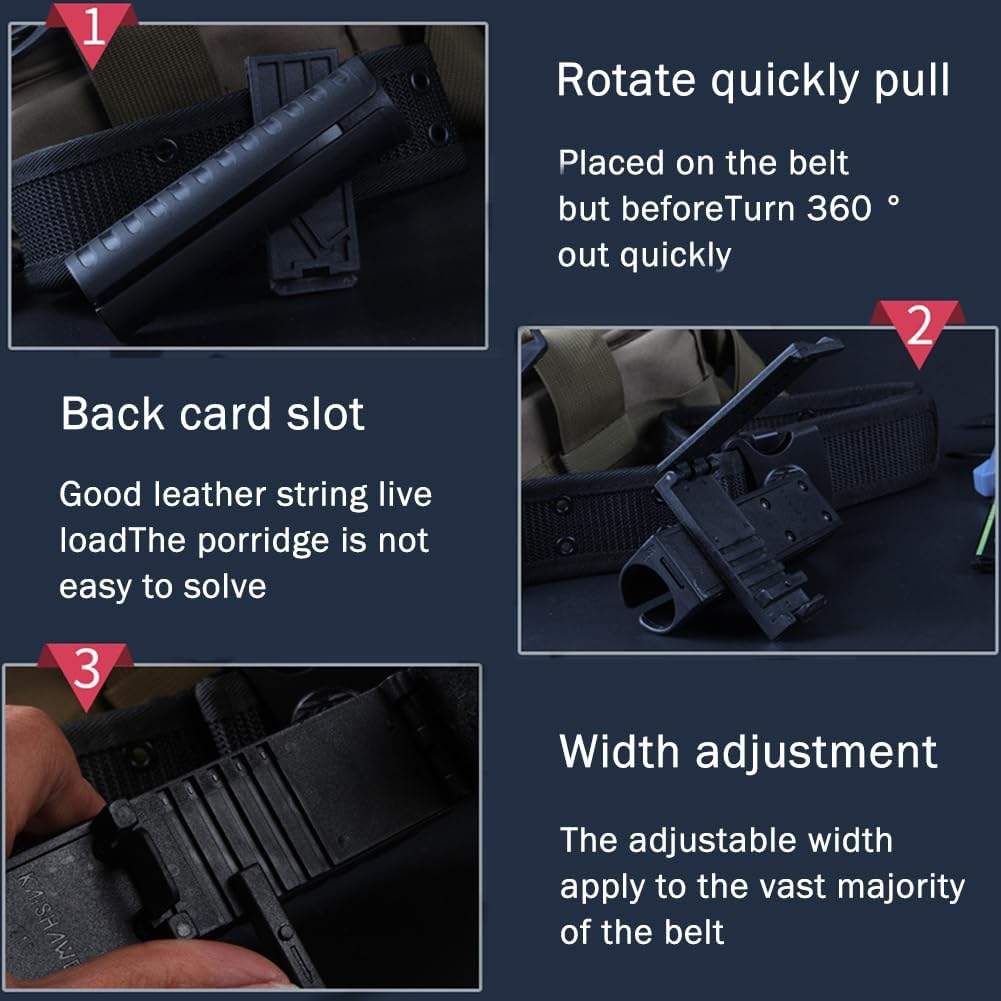 Universal Baton Holder, Baton Holster for Duty Belt Baton Case with 360 Degree Rotating Belt Fit 16"-21"-26" Telescopic Baton Pouch Baton Carrier Expandable Baton(Black) image number 5