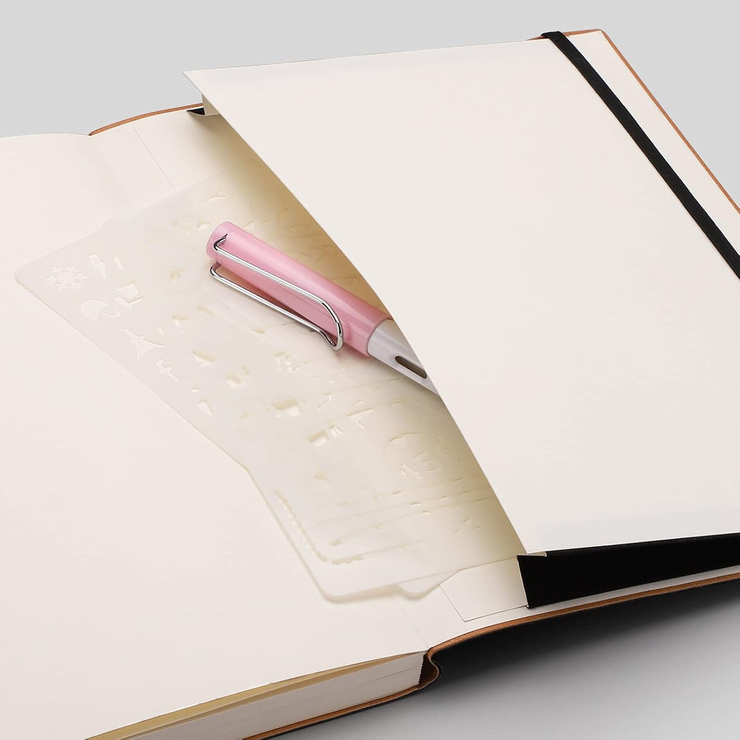 AHGXG Dotted Bullet Grid Journal 2 Pack - A5 Dot Grid Notebook for Women, Medium 5.75'' &times; 8.38'', 320 Numbered Pages, 120Gsm Thick Dotted Paper, Soft Leather Cover (Black Pink) - Blackbrown image number 2