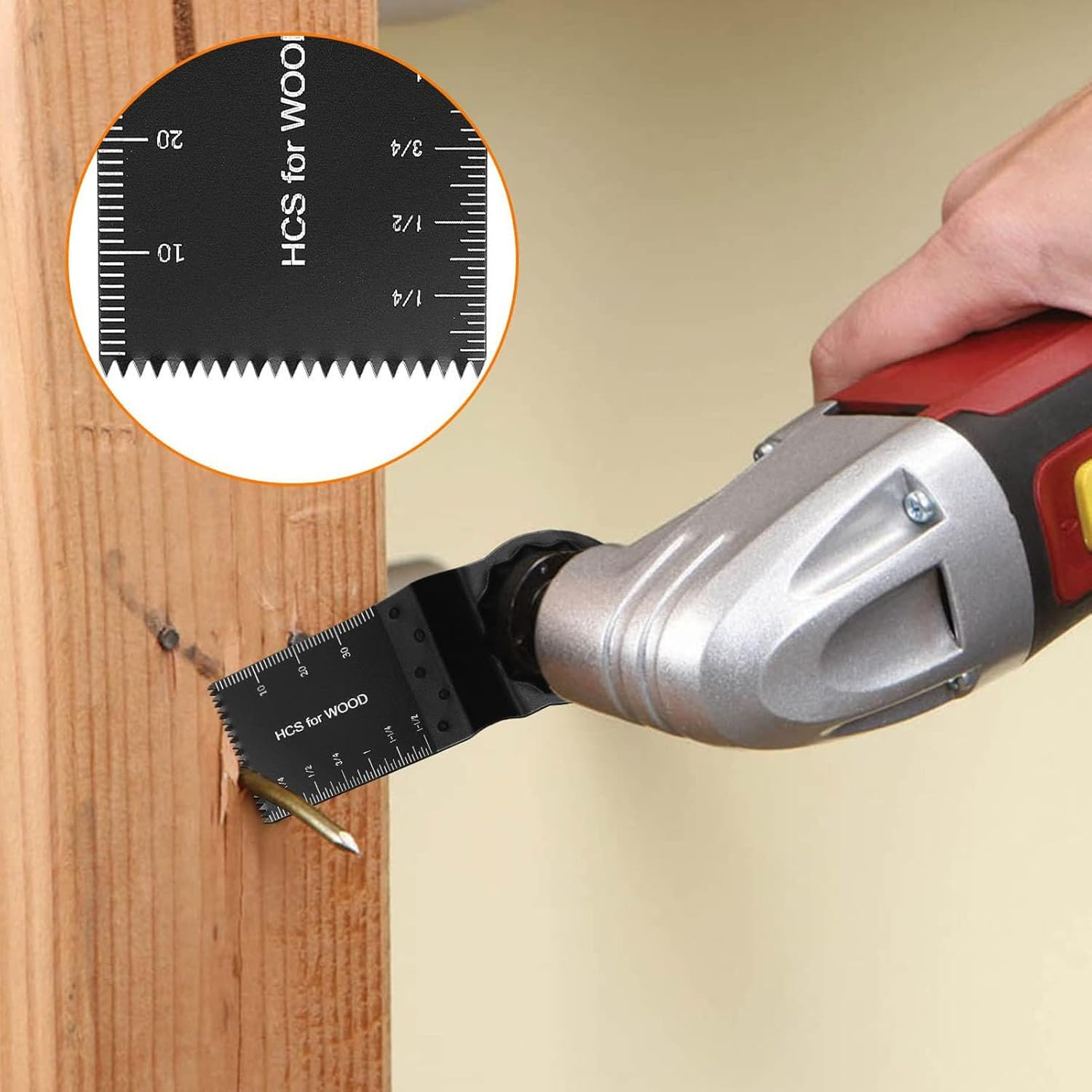 10 Pcs Oscillating Saw Blades, Wood Oscillating Multitool Quick Release Saw Blades, Flush Cut Universal Quick Release Multi Tool Blades, Oscillating Saw Blades for Hard Material