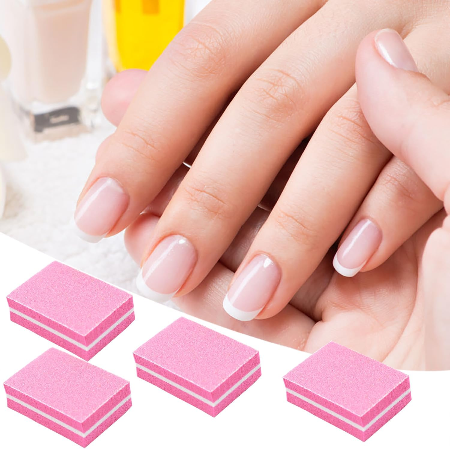 YPYMOD Pack of 30 Nail File Blocks, Professional Buffer Nail Files, Sanding Blocks, Nail File Manicure Tool, for Manicure, Pedicure and Nail Modelling (Pink)