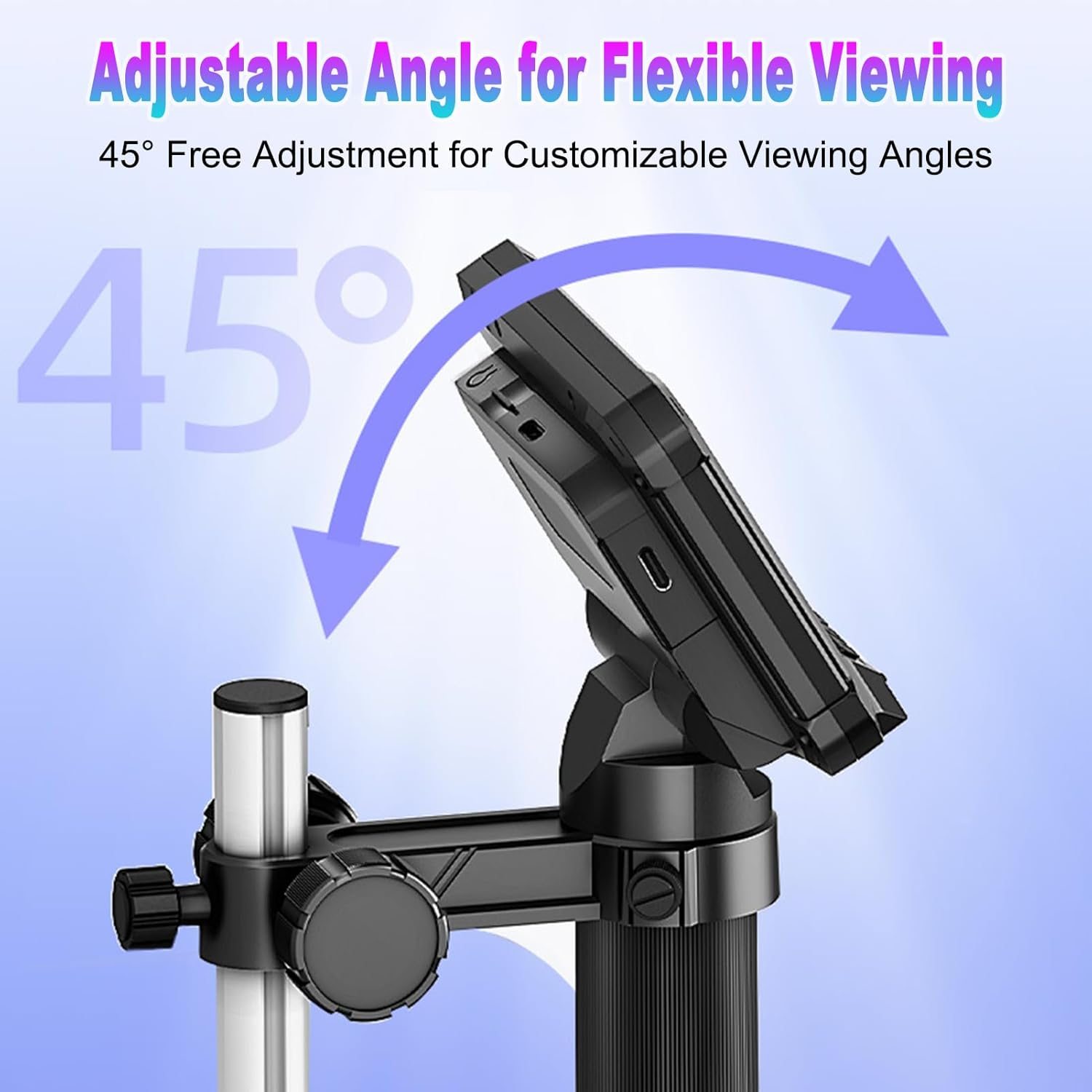 Jectse 4.3 Inch Digital Microscope, 1000X Magnification 1080P HD Screen with 10MP Camera, 8 LED Lights for Stamp Jewelry Inspection Soldering PCB Repair image number 5