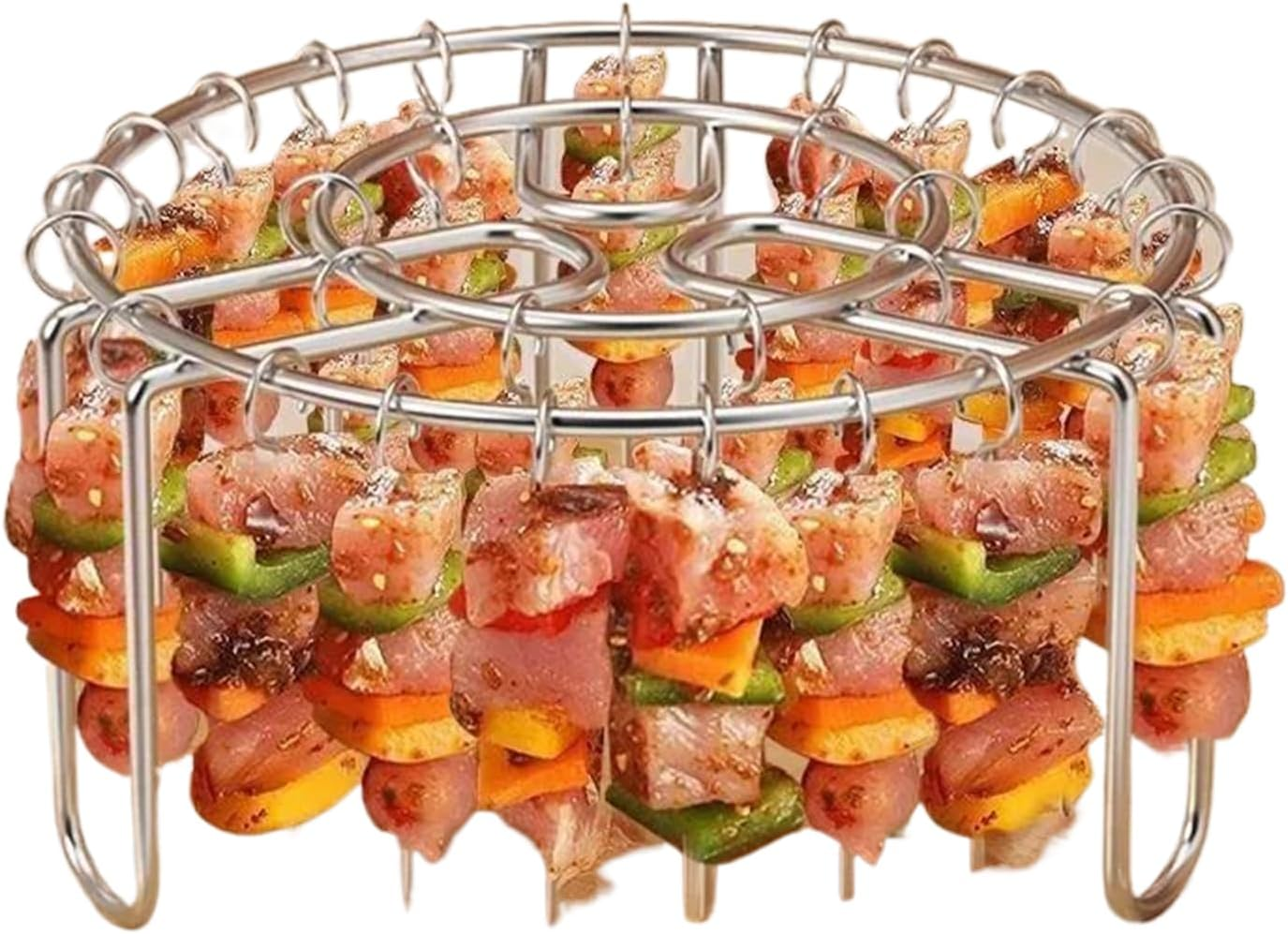 Air Fryer Racks, Skewer Racks for Airfryers, Vertical Oven Skewer Holder, Stainless Steel Skewers Heat-Resistant, Reusable,Rust-Proof