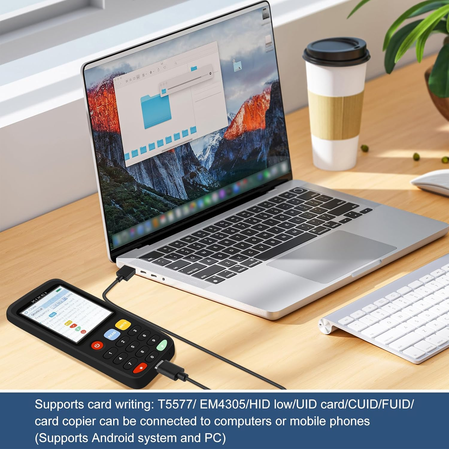 NFC RFID Card Copier Reader Writer, Portable 125 Khz ID Card Reader Writer 13.56 Mhz IC IC ID X7RFID Duplicator Access Control image number 1