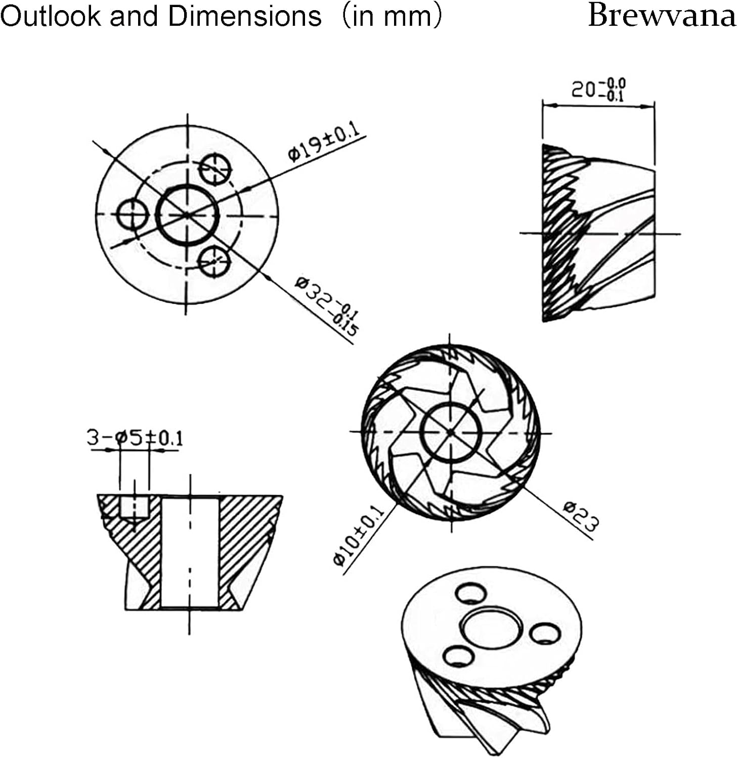 Replacement Parts Set for Jura Grinder, Grinding Ring and Grinding Cone - Fits Saeco, Nivona, Miele, AEG Fully Automatic Coffee Machines - Replacement Parts for Coffee Machine, Grinder Repair image number 1