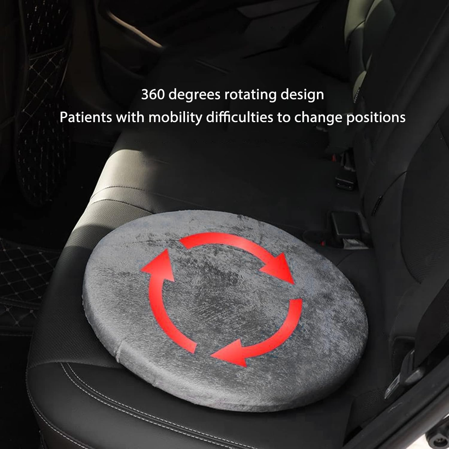Jiawu Swivel Seat Cushion, 360 Degree Rotating Seat Cushion Portable Pivot Disc Pad for Elderly, Pregnant Woman, Swivel Car Seat Cushion, Easy Turning from Bed to Wheelchair or Chair image number 5