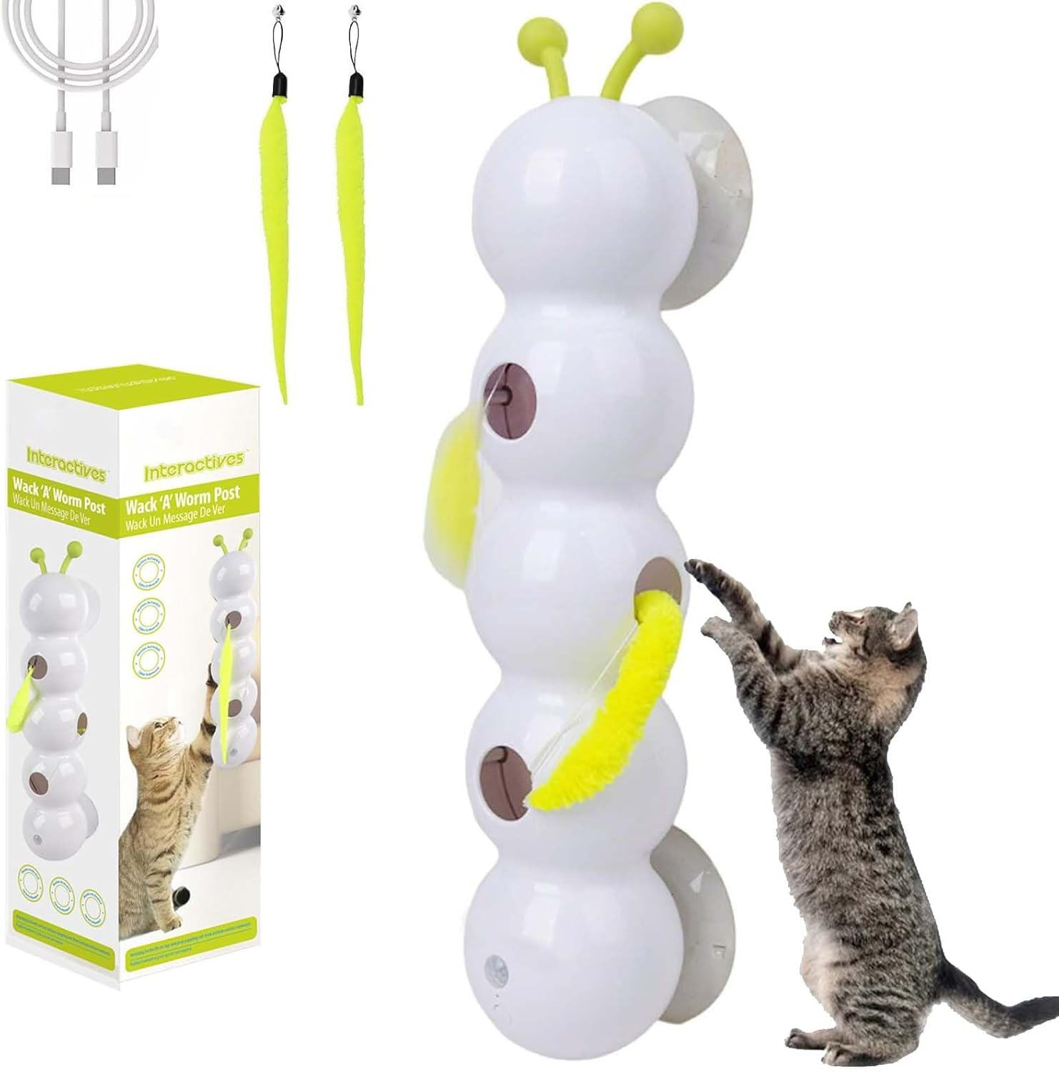 Smart Cat Toy, Motion Toy with Interchangeable Head Design, Increase and Widen the Suction Cup, USB Charging, for Indoor Wall image number 6