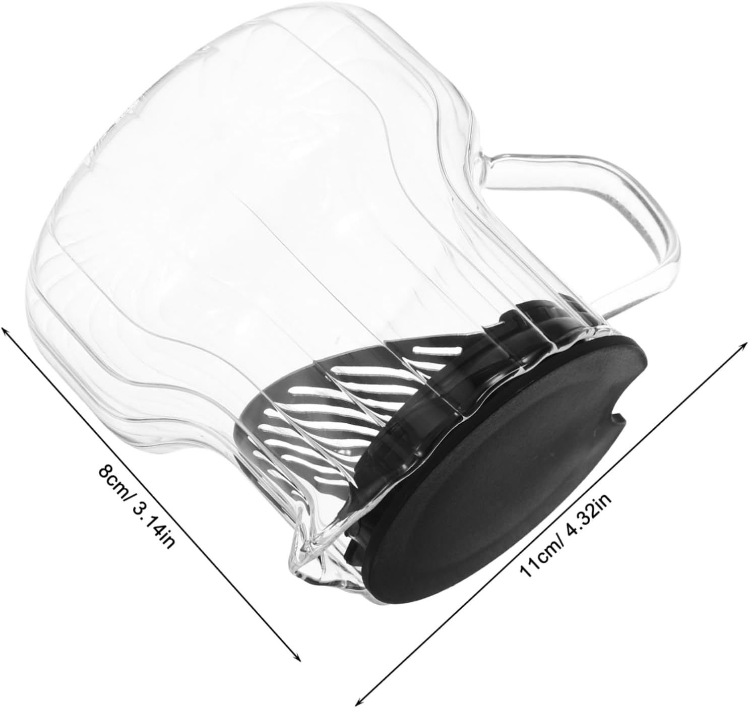 CHICAMPERA Hand Brewed Coffee Glass Pitcher Teapot Espresso Machine Pot Carafe Water Kettle Pot Maker Glass Tea Kettle Steeper Vertical Stripes for Daily Use Special Occasions image number 5