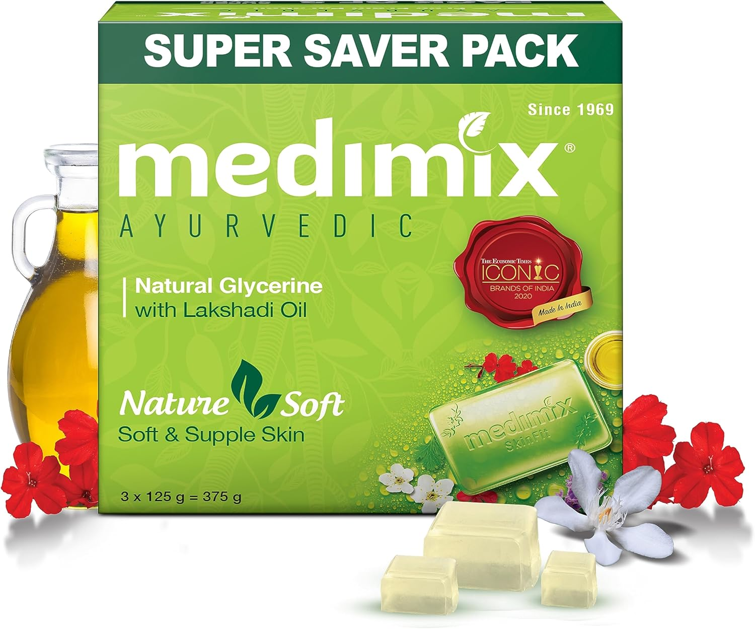 Medimix Ayurvedic Glycerine Soap, 3X125G image number 3