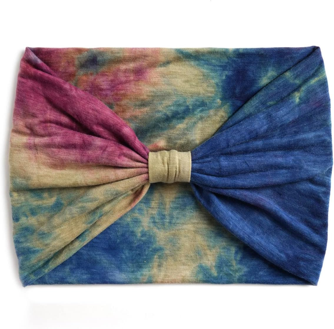 Wide Elastic Headbands for Women, Stretch Turban Style, Knotted Workout Sweatbands, African Head Wraps, Sport Head Scarves, 4 Pack