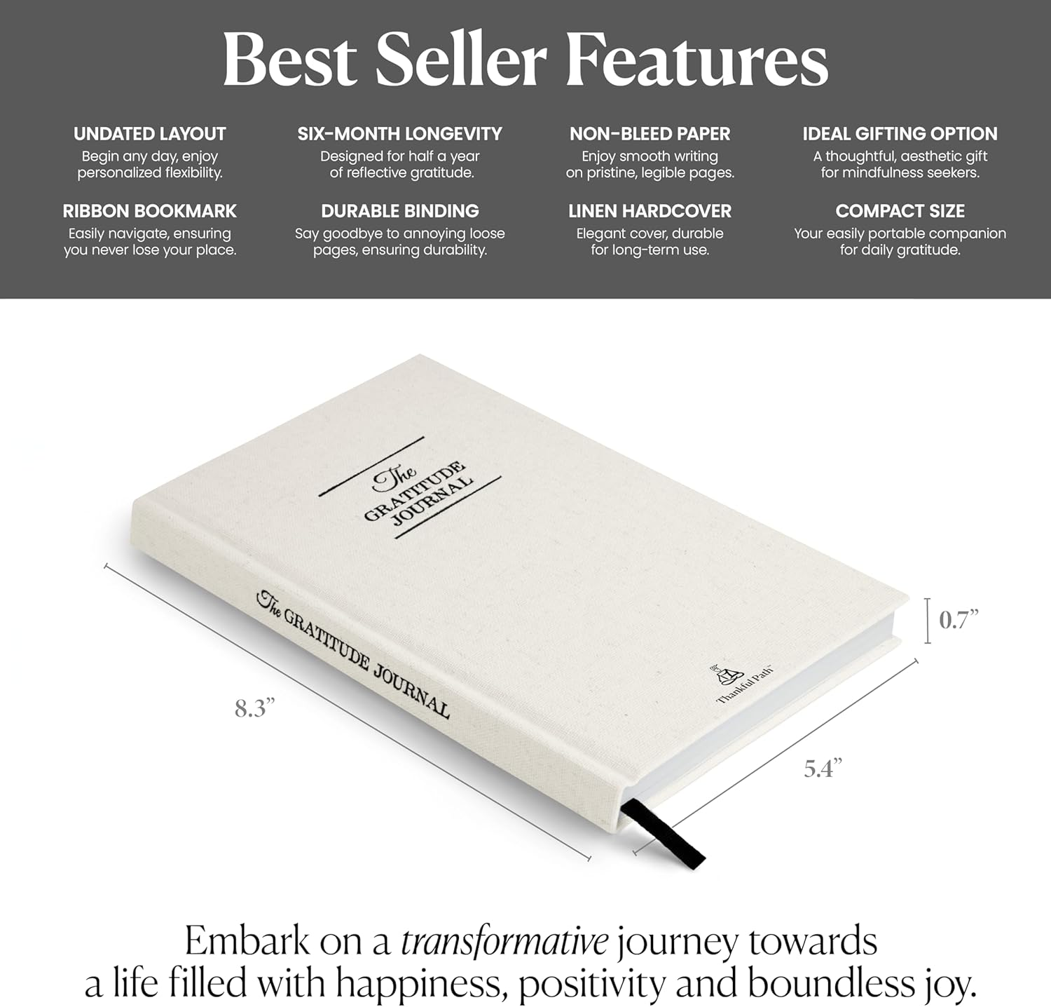 The Original Gratitude Journal - 5 Minute a Day Gratitude Journal with Quotes and Prompts for Affirmation Reflection & Wellness - the Five Minute Happiness Journal for Women & Men for Optimism & image number 4