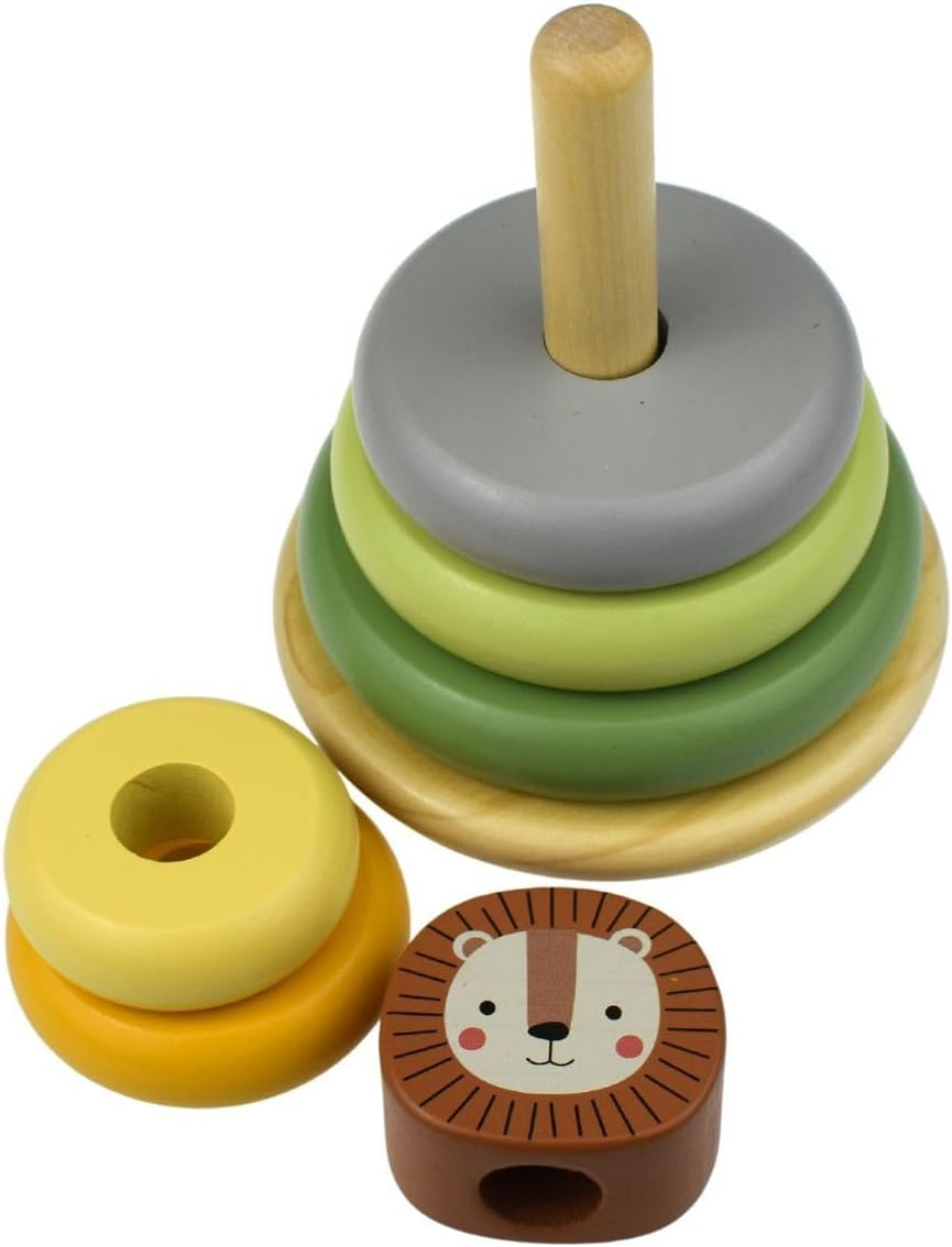 Tooky Toy TK998 My Forest Friends Lion Stacking Tower: Stacking Wobbe Roly Poly Toy for Kids image number 2