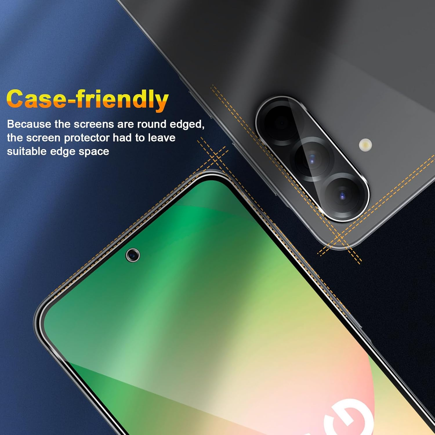 QULLOO Screen Protector for Samsung Galaxy A56 5G, Pack of 3 Screen Protectors with 3 Camera Protection, 9H Hardness Tempered Glass HD Clear Protective Glass Anti-Scratch Film image number 1