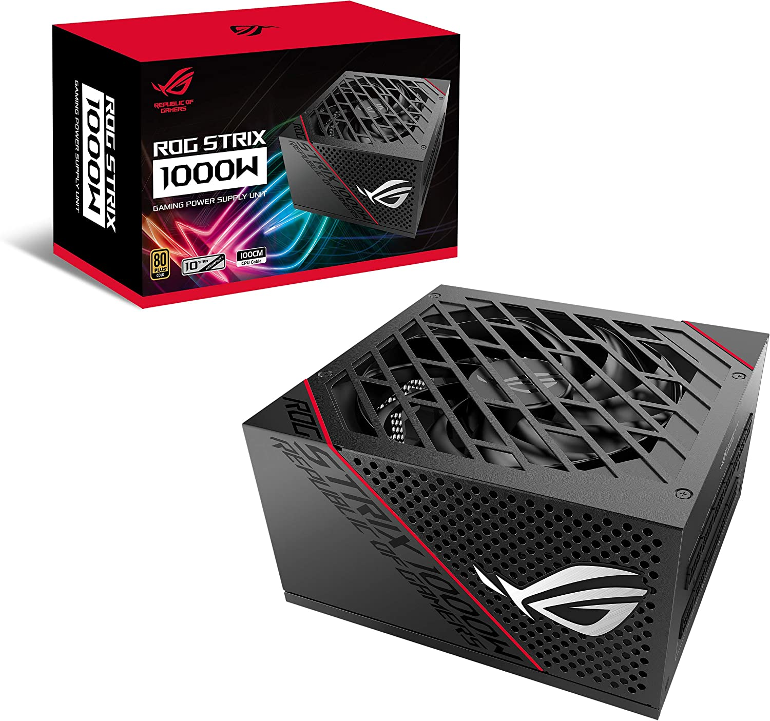 ASUS ROG Strix 1000W Gold PSU, Power Supply (ROG Heatsinks, Axial-Tech Fan Design, Dual Ball Fan Bearings, 0Db Technology, 80 plus Gold Certification, Fully Modular Cables, 10-Year Warranty) image number 5