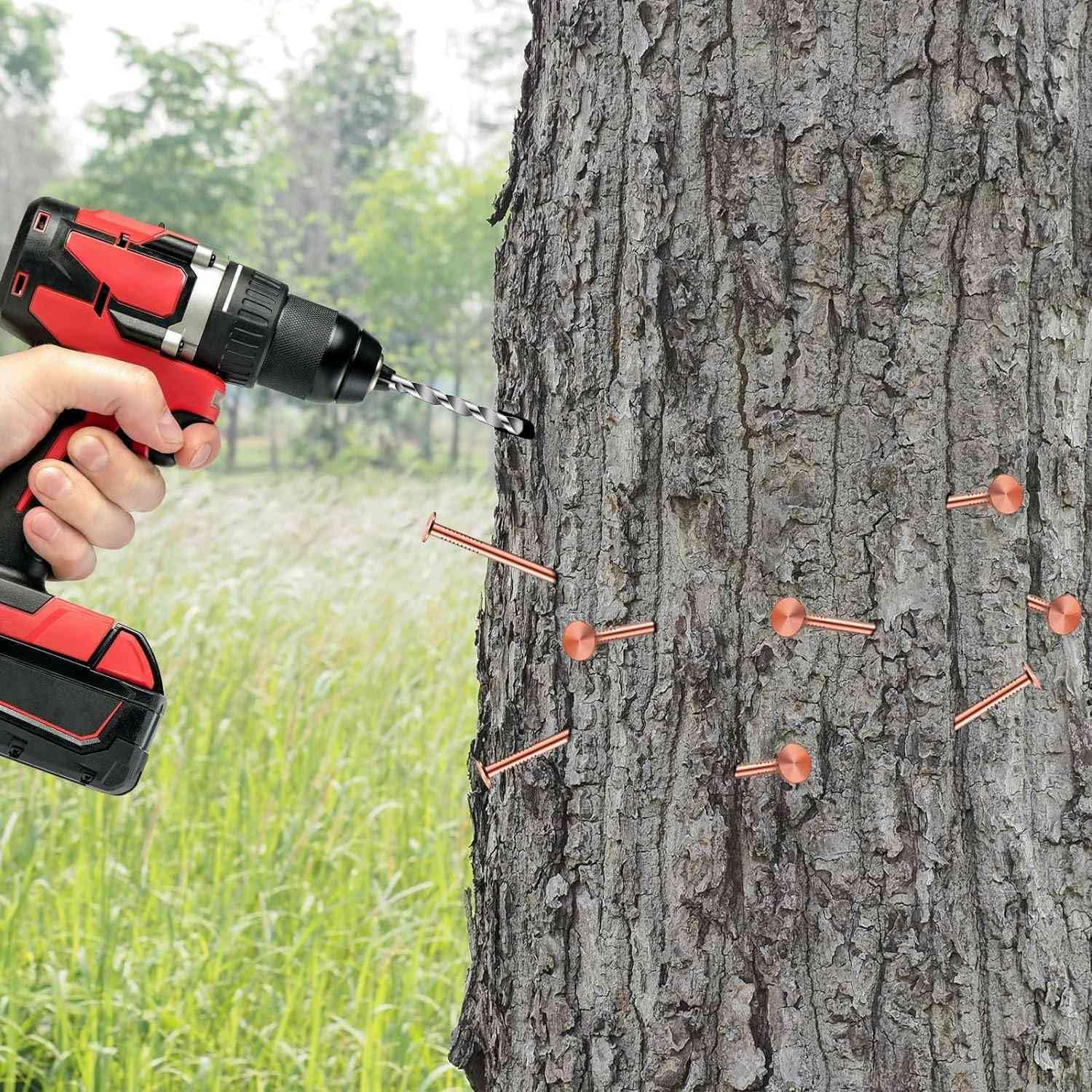 Zicojia 3.5 Inch Pure Copper Nails Bulk Stump Removal Spikes Hardware Nails for Trees 25Piece image number 6