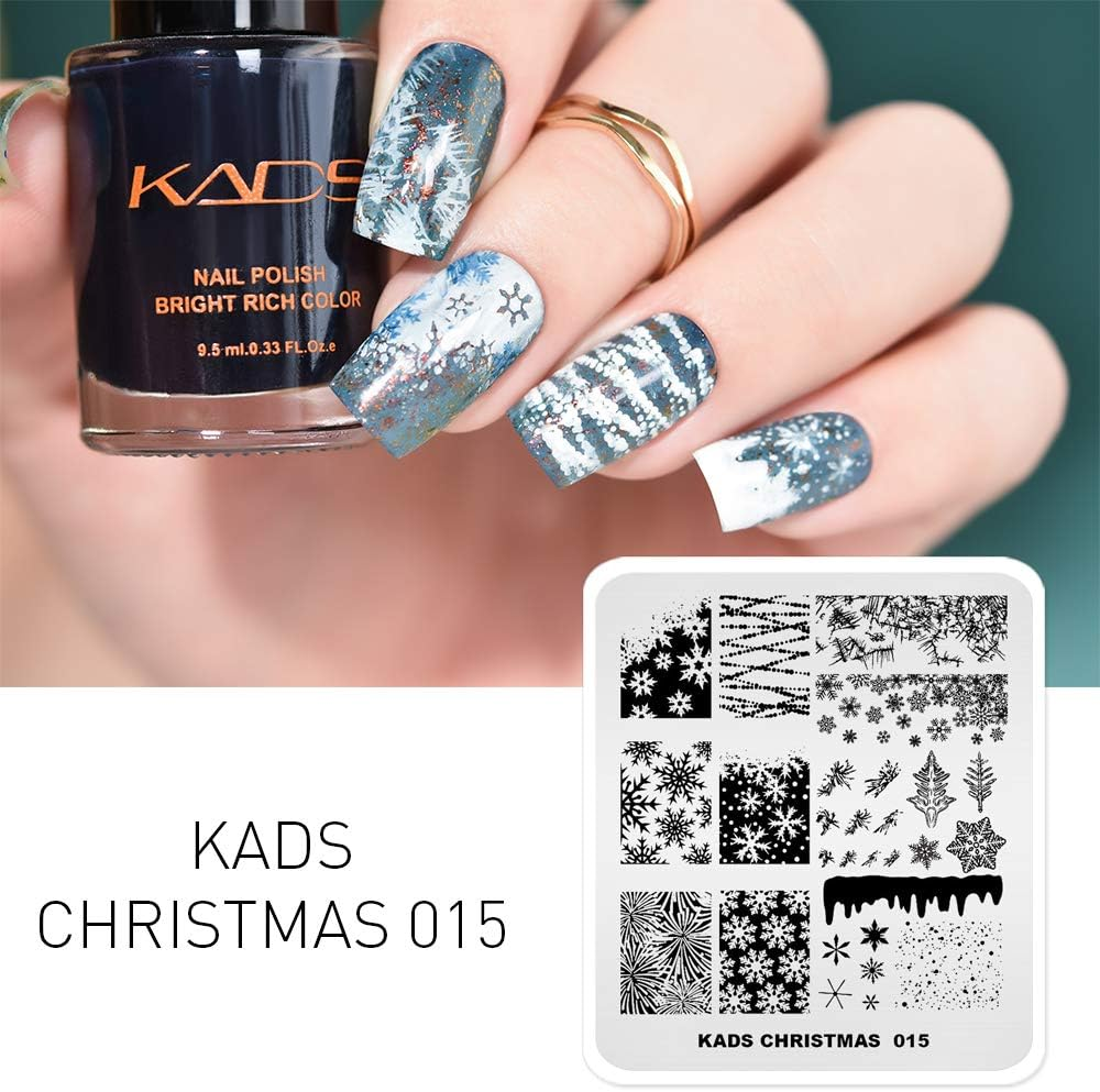 Alexnailart Professional Nail Stamping Plate Christmas Theme Templates Manicure Stencil Nail Art Print Tool (CH015)