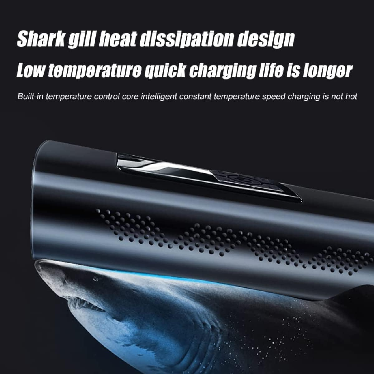 Electric Bike Pump Portable Air Compressor Tyre Inflator USB Recharge 6000Mah Tyre Air Pump with Digital LCD Screen for Cars, Motorcycle, Bicycles, Balls (Grey-Czcq-101) - Grey-Czcq-101 image number 5