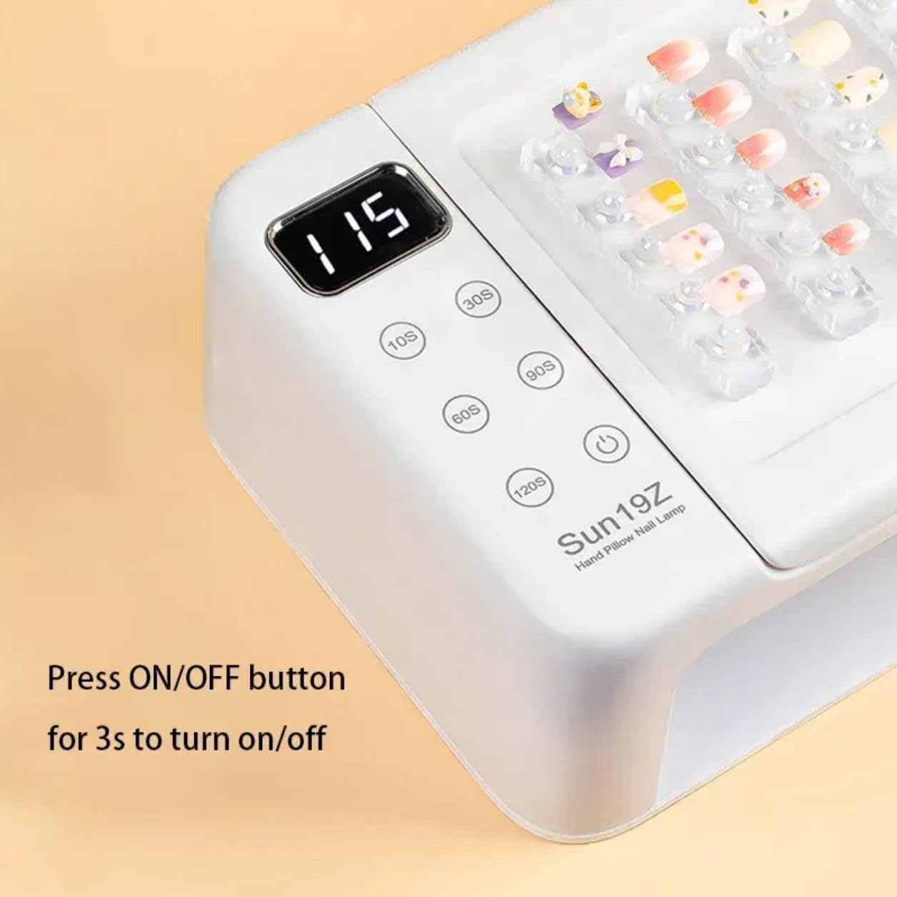 180W UV Nail Lamp Professional LED Gel Polish Dryer, Manicure Art Curing Nail Light, 63 Lamp Beads, with LED Display Screen image number 4