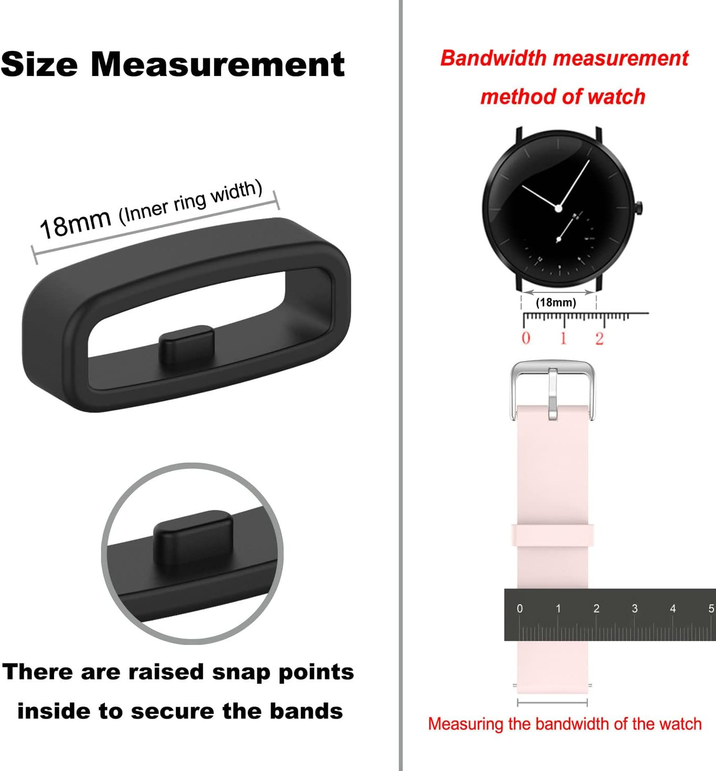 6-Pack Band Keepers Compatible with Garmin Vivosport/Vivosmart HR Hr+/Approach X10 X40/Vioactive 4S/Vivomove 3S/Venu 2S Bands Silicone Fastener Rings Security Loop/Holder/Retainer image number 2