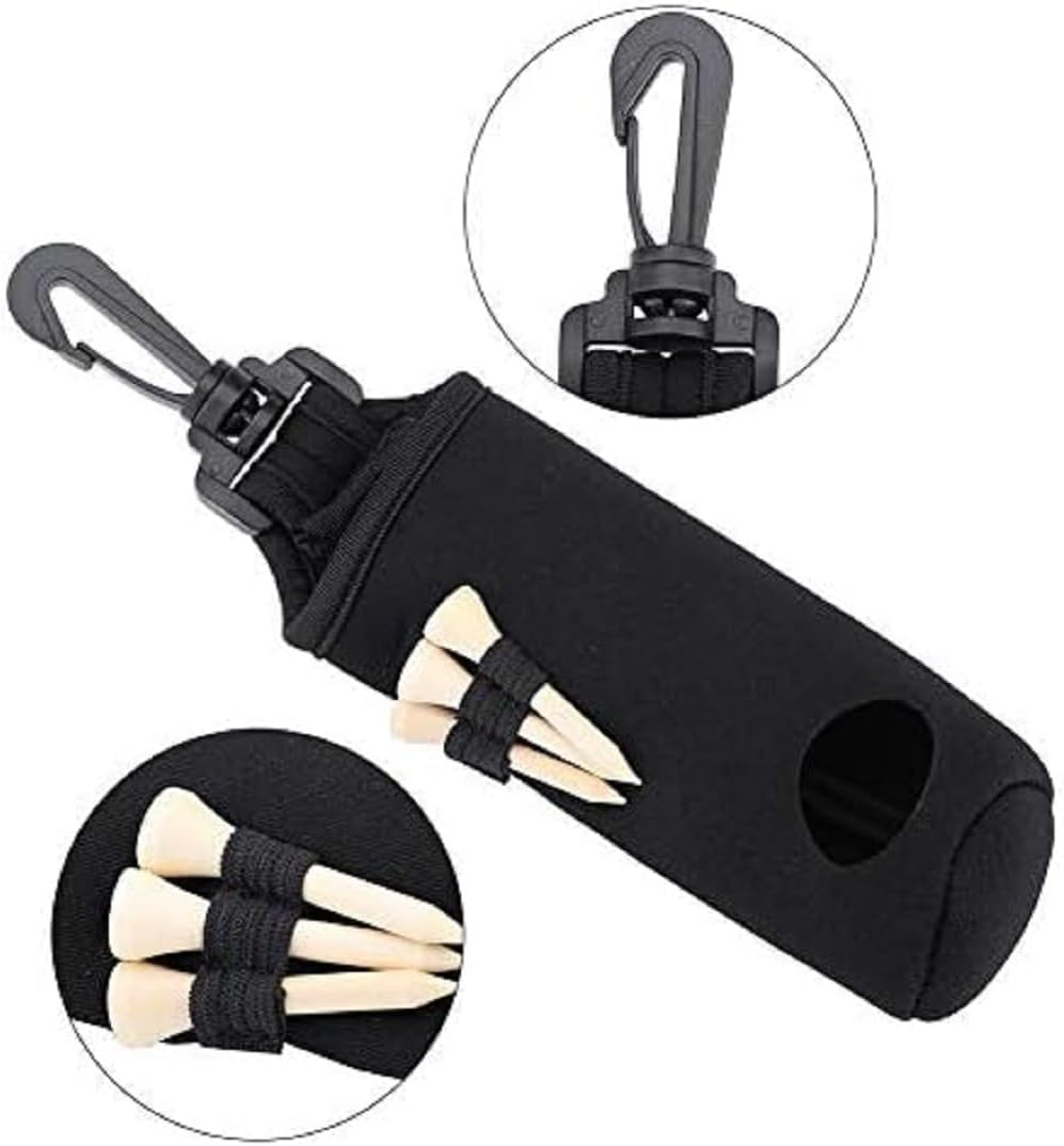 4 Pcs Golf Ball Tee Holder, Pouch Neoprene Golf Ball Pouch, Lightweight Portable Golf Ball Holder,Golf Tee Utility Bag, Golf Ball Carry Bag with Belt Clip, for Women Men Club image number 1