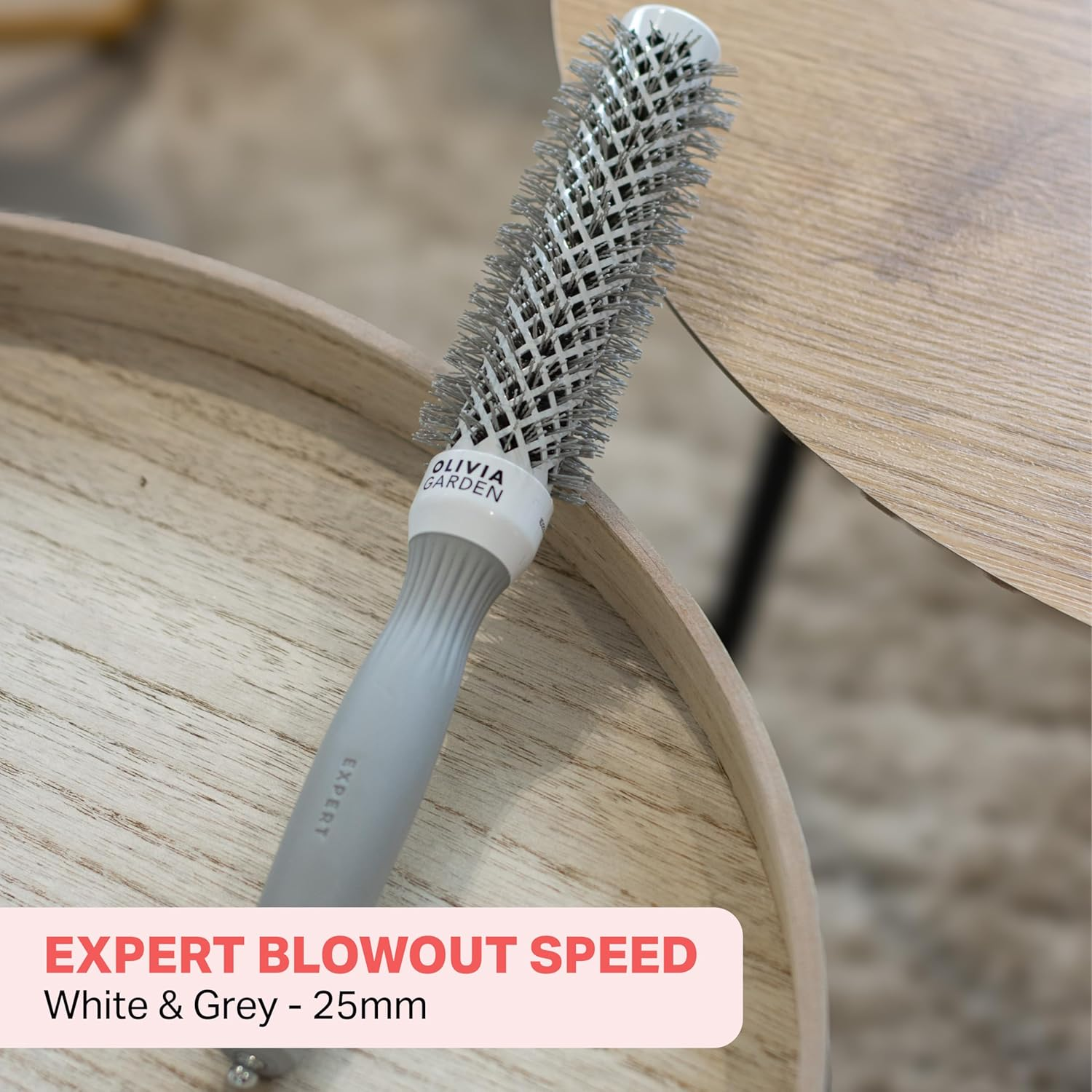 Olivia Garden - Expert Blowout Speed White and Grey Hairbrush- 25 image number 6