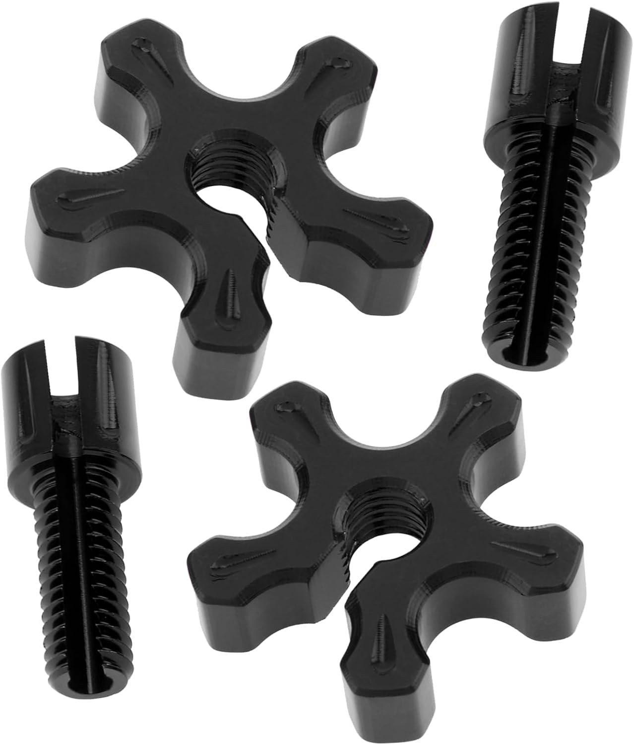 Windance 2 Pack M8 Clutch Cable Adjustment Screws, Motorcycle Brake Wire Adjuster, CNC Aluminum Slotted Screws Fit for AR125LC / EN500 / GPX250 ATC UTV Sport Bike (Black)