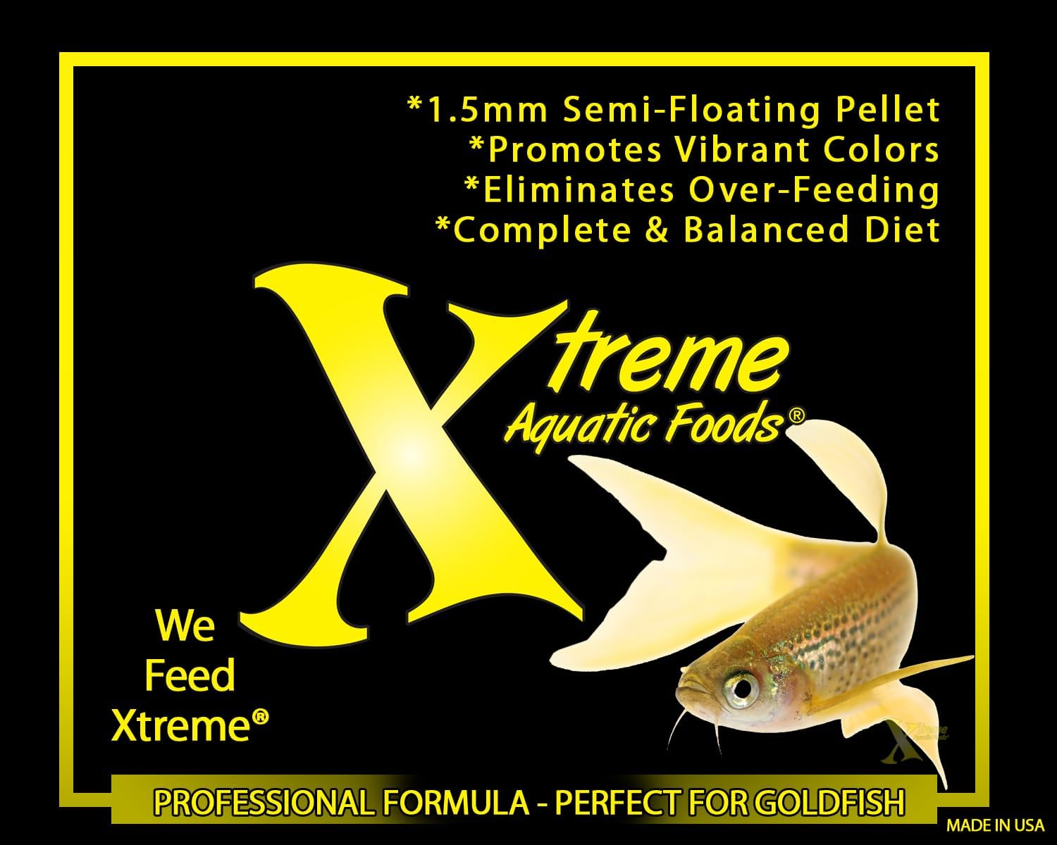 Xtreme Aquatic Foods Goldfish Peewee 1.5Mm Semi-Floating Pellets Fish Food 142 Grams (5Oz)