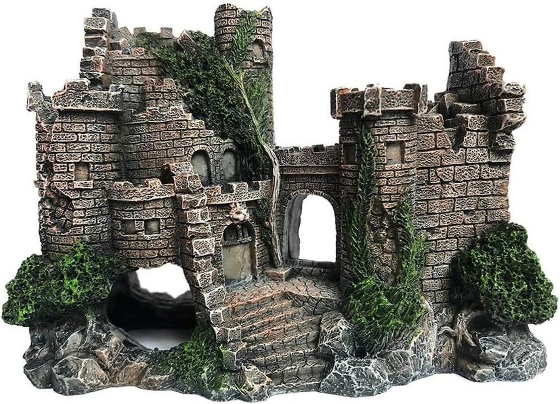 Fish Tank Castle, Aquarium Decorations Ornaments, Resin Castle Accessories for Betta Shrimp Turtle image number 4