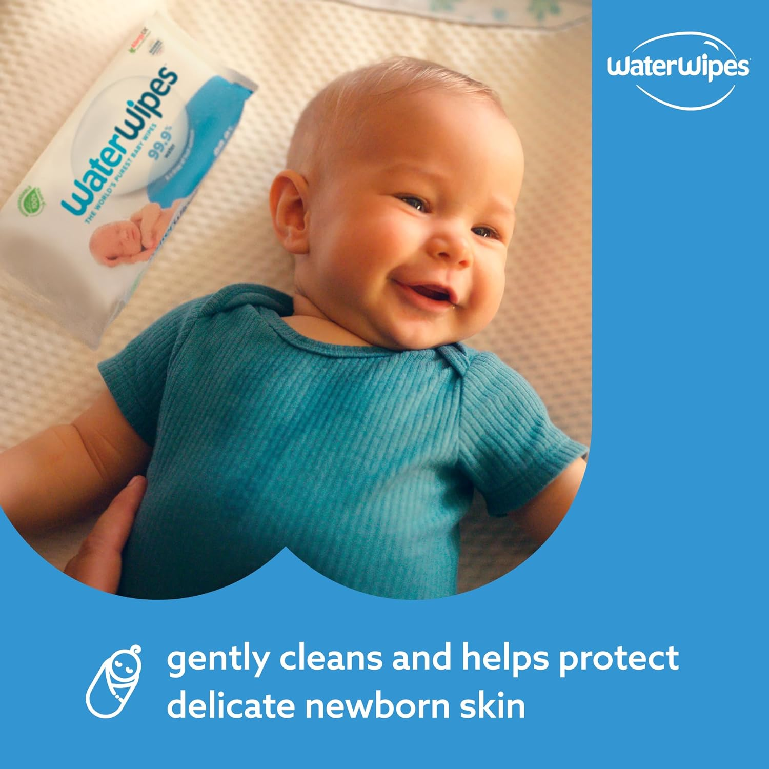 Waterwipes 720 Pack, Biodegradable Baby Wipes, 99.9% Water Based Wet Wiped, Unscented & Hypoallergenic, for Sensitive Skin & Newborns (12 Packs X 60 Wipes) image number 4
