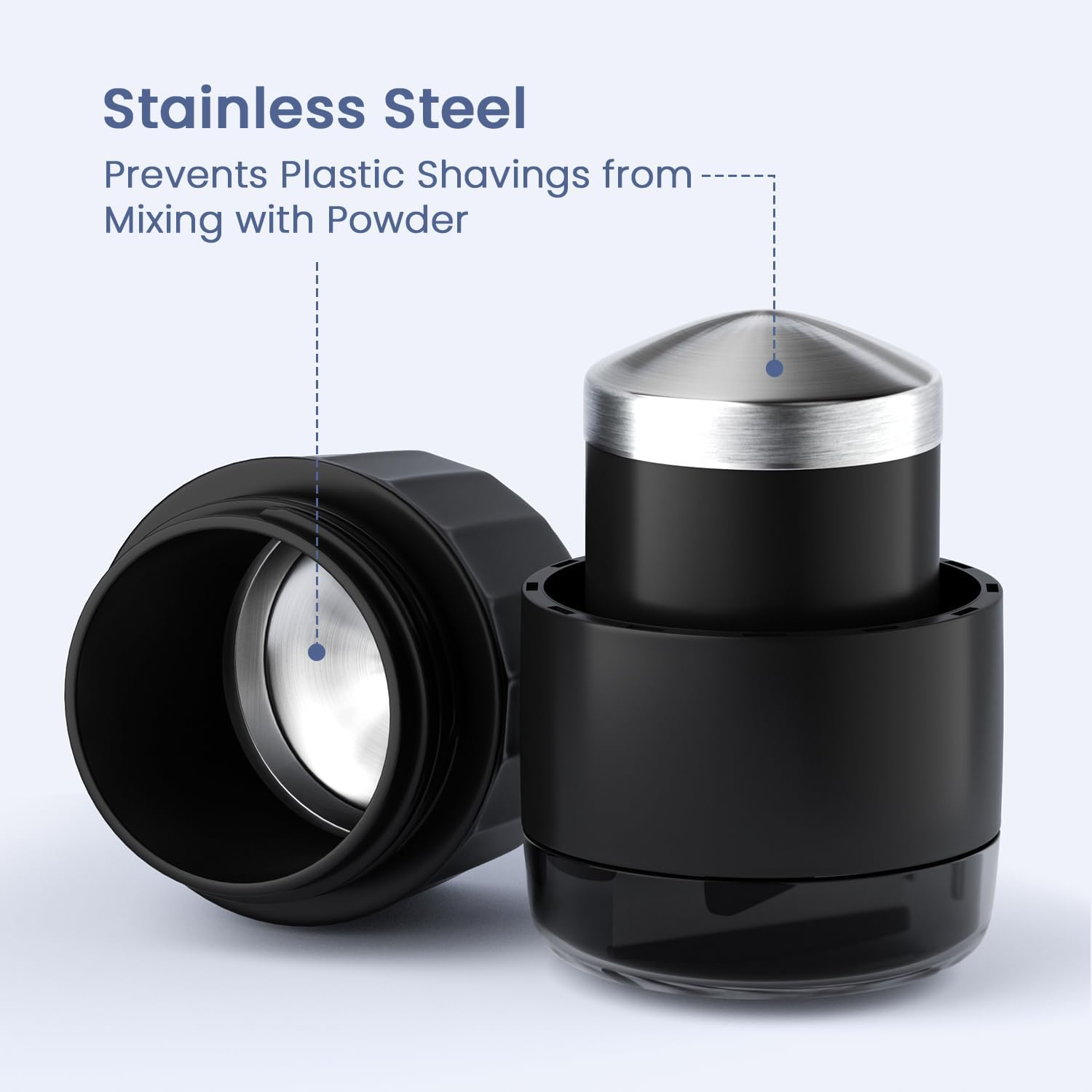 3-In-1 Pill Crusher Pills Cutter with Storage Box，Pill Grinder with Stainless Steel Grinding Pestle, Fine Powder, Pills Crushers for Elderly and Pets (Purple/White) image number 6