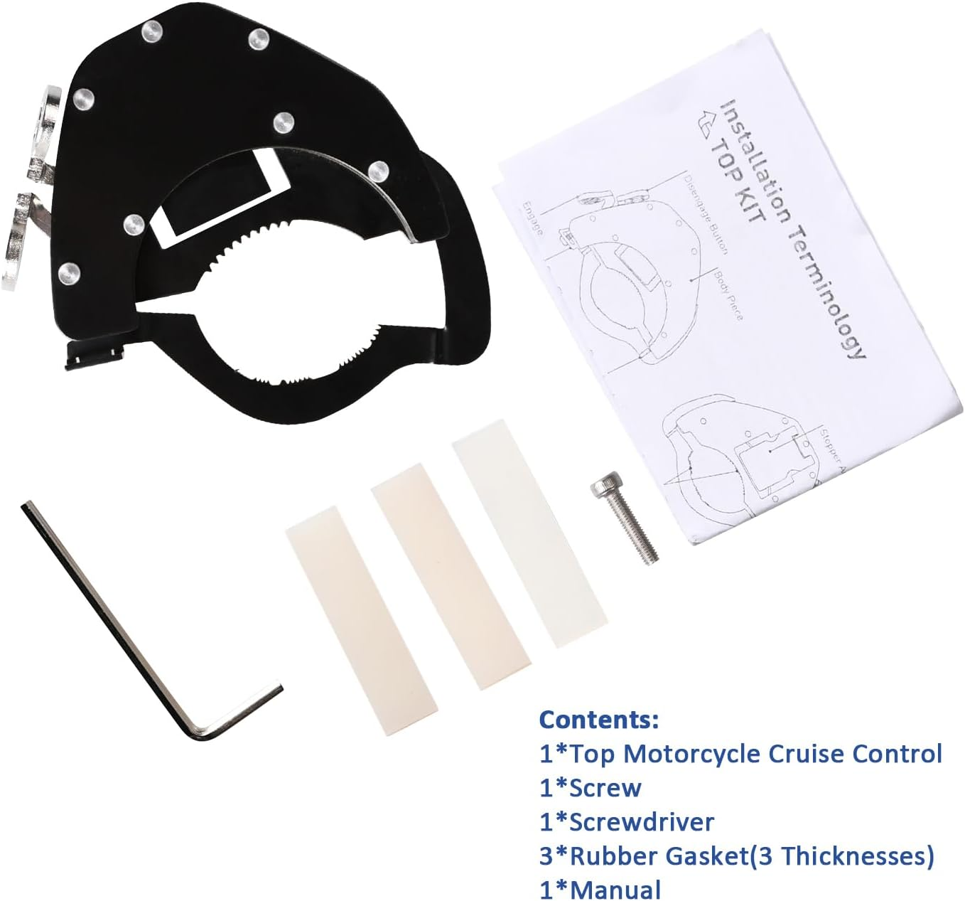 Motorcycle Cruise Control, Motorcycle Throttle Lock, Universal Throttle Control System Universal Throttle Assist Wrist/Hand Grip Lock Clamp Fits Most Any Motorcycle Durable Stainless Steel(Top) image number 2