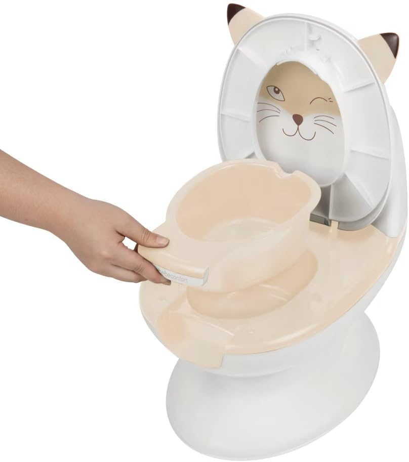 Bebeconfort Mini Size Toilet, Baby Potty Training Toilet, 1-4 Years, 0-20 Kg, Lifelike Design with Splash Guard, Real Flush Sound, Removable Bowl, Easy to Clean, Rubber Foot, Cute Fox