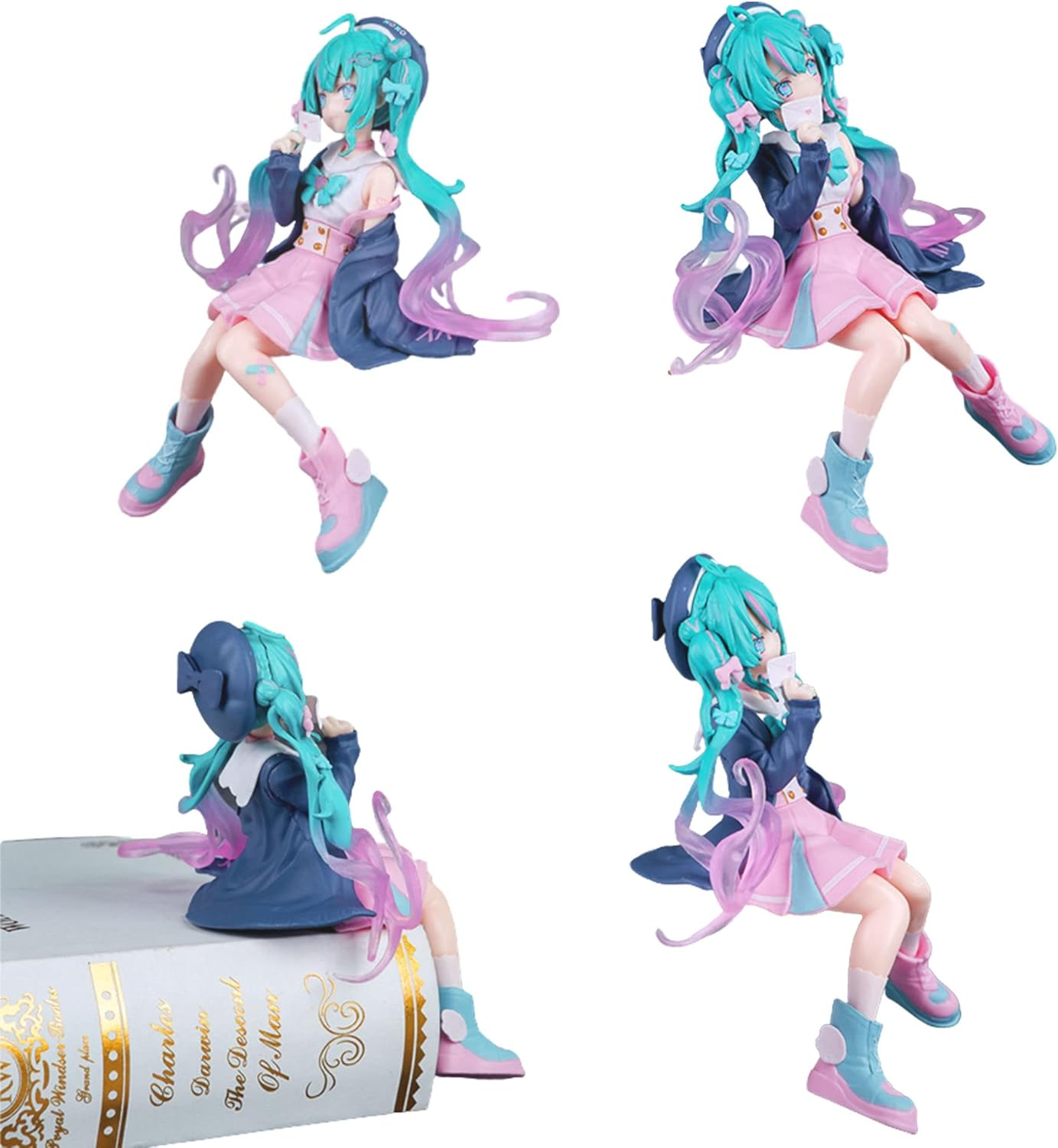 Niumowang Hatsune Miku Figure, Anime Figurine, Blue, Desktop Ornaments, Cake Decoration, Anime Model Statue, Home Decoration for Girls Gift