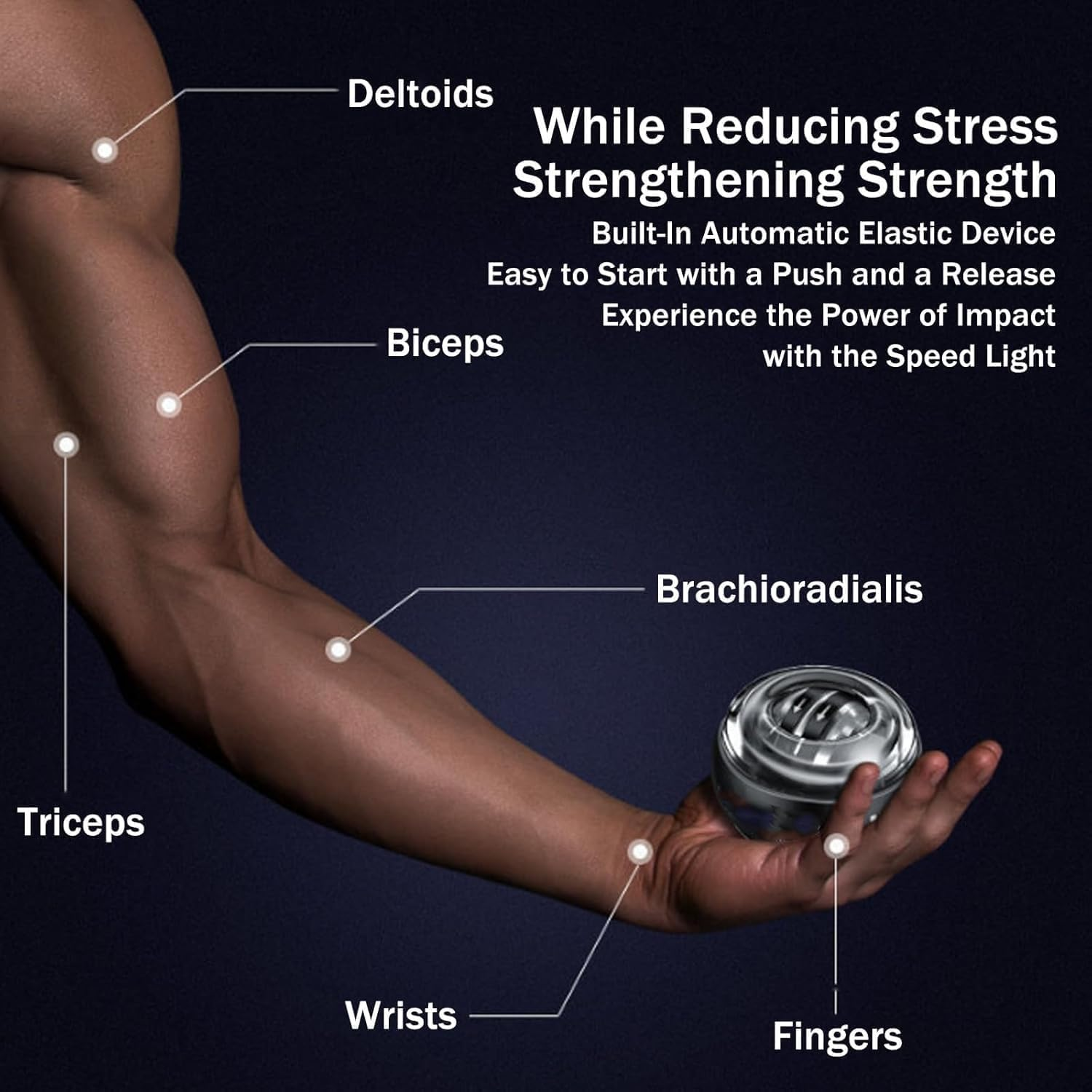 Cura Ball, Curaball Hand Exerciser, Hand Balls Gripping for Women Men, Adjustable Resistance Torque Balls, Gyroscopic Grip Strengthener, Auto-Start Gyroscopic Wrist Exercise Ball image number 5