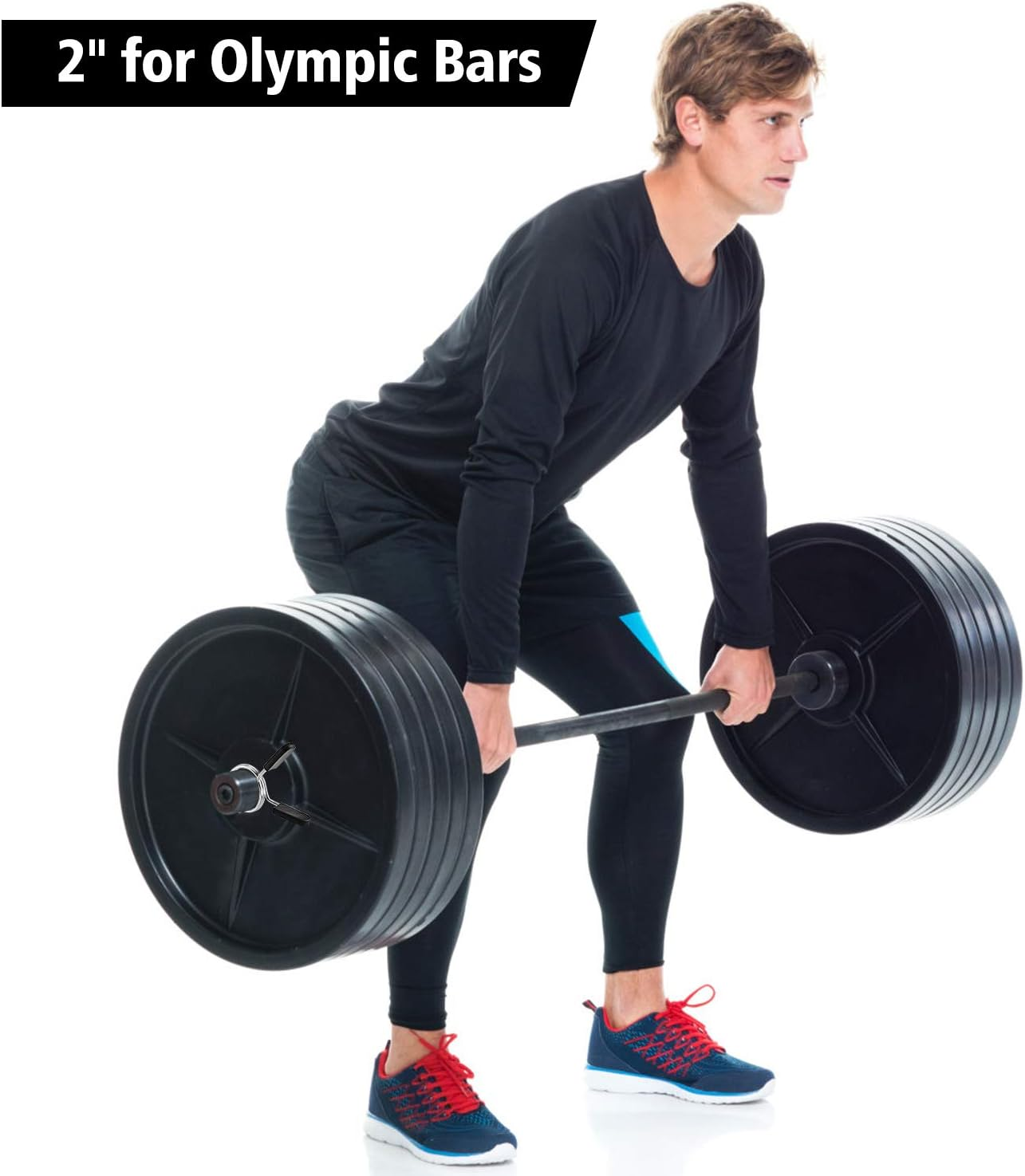 Eastygold Barbell Clips Olympic Barbell Clamps Collars 2 Inches Weight Bars Lock Dumbbell Spring Clips Circlip Fitness Weightlifting Buckle for Strength Training Gym Accessory image number 2