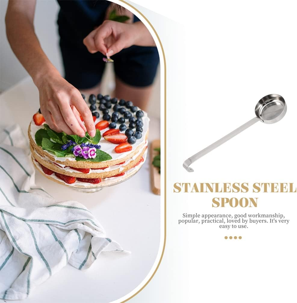 Cabilock 2Pcs Pizza Sauce Spoon and Ladle - Metal Tomato Food Spread Tool with Handle for Restaurant and Household Ketchup image number 1