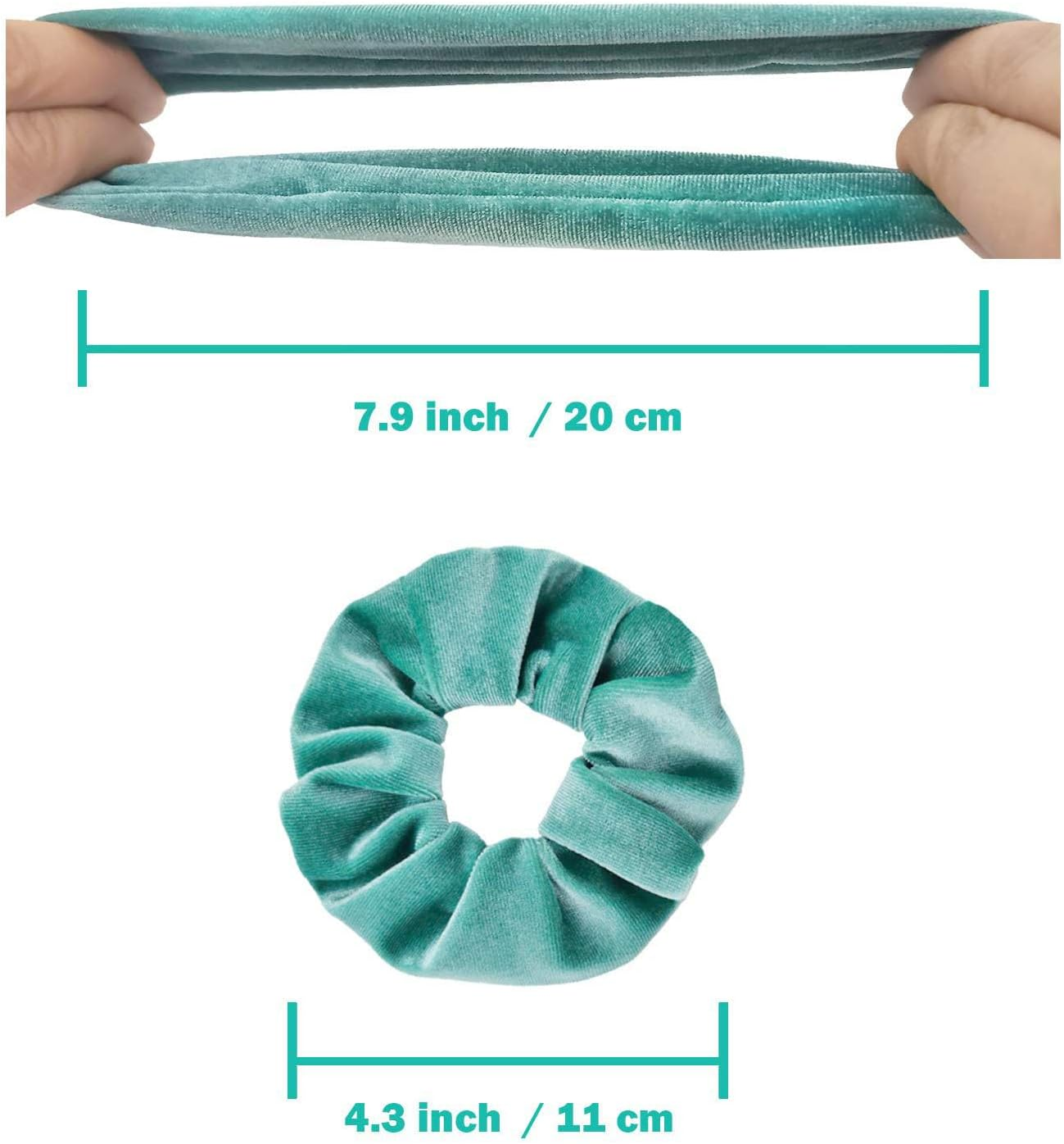 Pack of 12 Scrunchies for Women, Velvet Scrunchies, Premium Elastic Thick Bands, Comes with Hidden Zip Pocket, Women for Girls, Hair Accessories image number 6