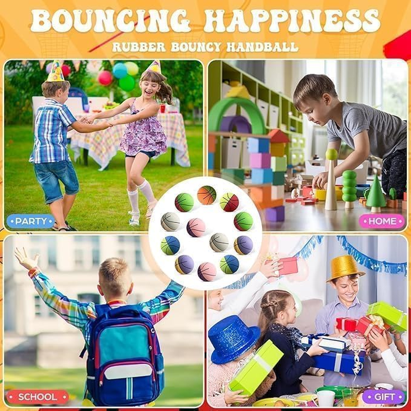 Rubber Bouncy Handball - Multi-Color Set of 6 | High-Bounce Kids' Ball for Outdoor Games, School Sports & Party Favors | Durable, Non-Toxic & Safe for Children(60Mm) image number 3