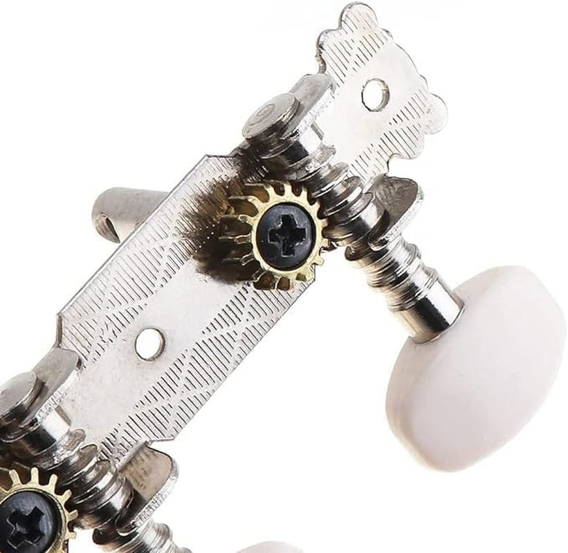 1Pairs Guitar String Tuning Pegs Tuning Keys Machine Heads Tuning Machines for Classical Guitar Chrome Plated 3R3L on a Plank with Acrylic Button Compatible with Classical Guitar