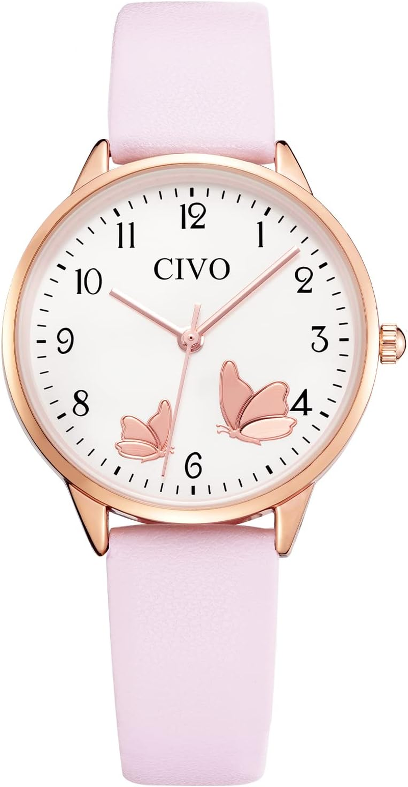 CIVO Watches for Women Leather Analog: Quartz Wrist Watch Waterproof Fashion Easy to Read Business Elegant Ladies Watches