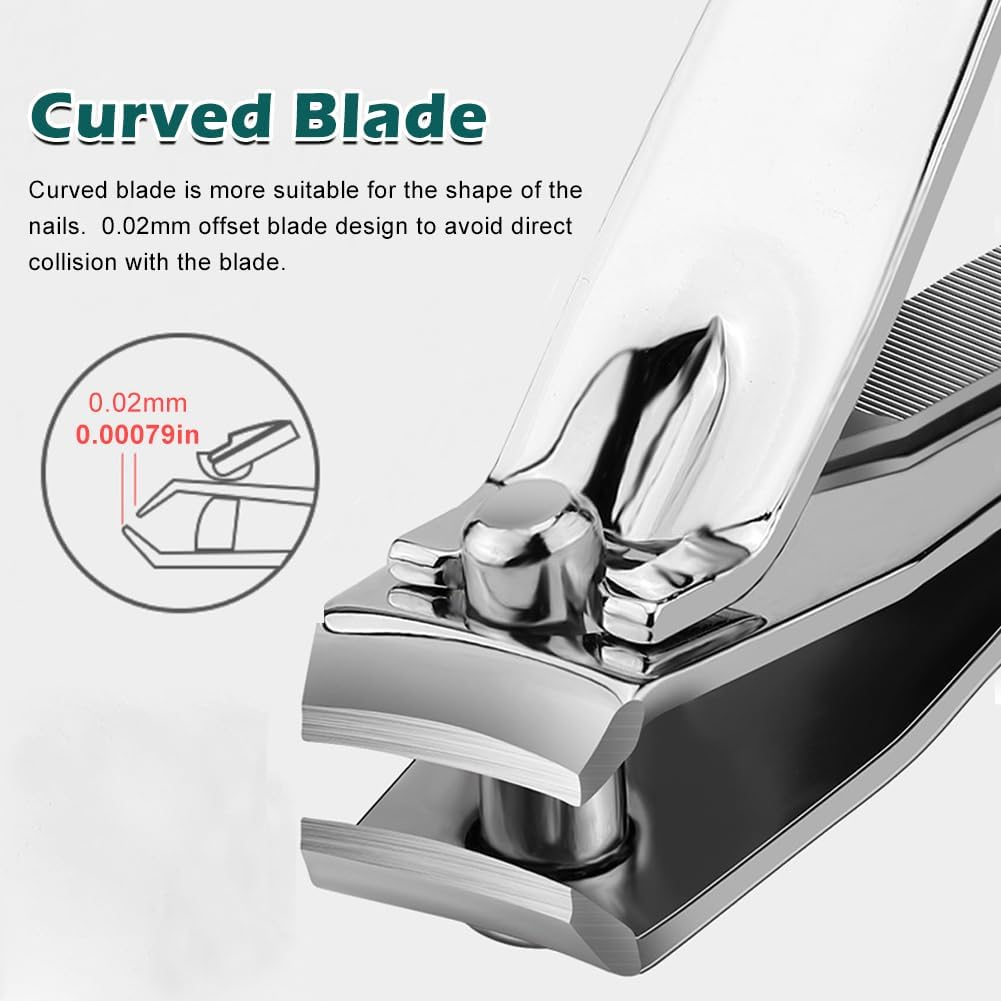 2 Pack Nail Clippers Set, Nail Cutter, Ultra Sharp Stainless Steel Fingernail and Toenail Clipper Cutters,Travel Nail Kit for Men Women image number 3